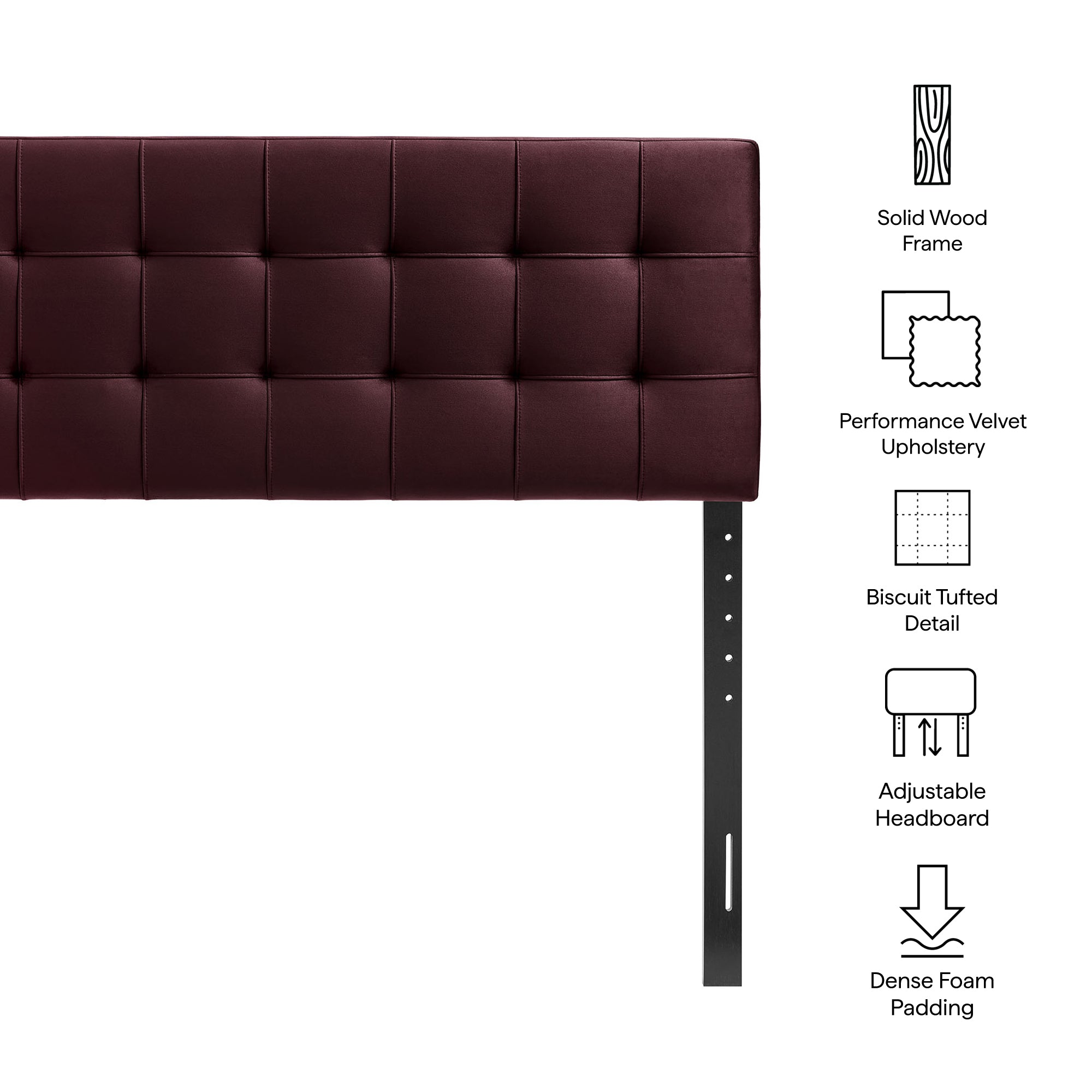 Lily Stain-Resistant Performance Velvet Size Headboard