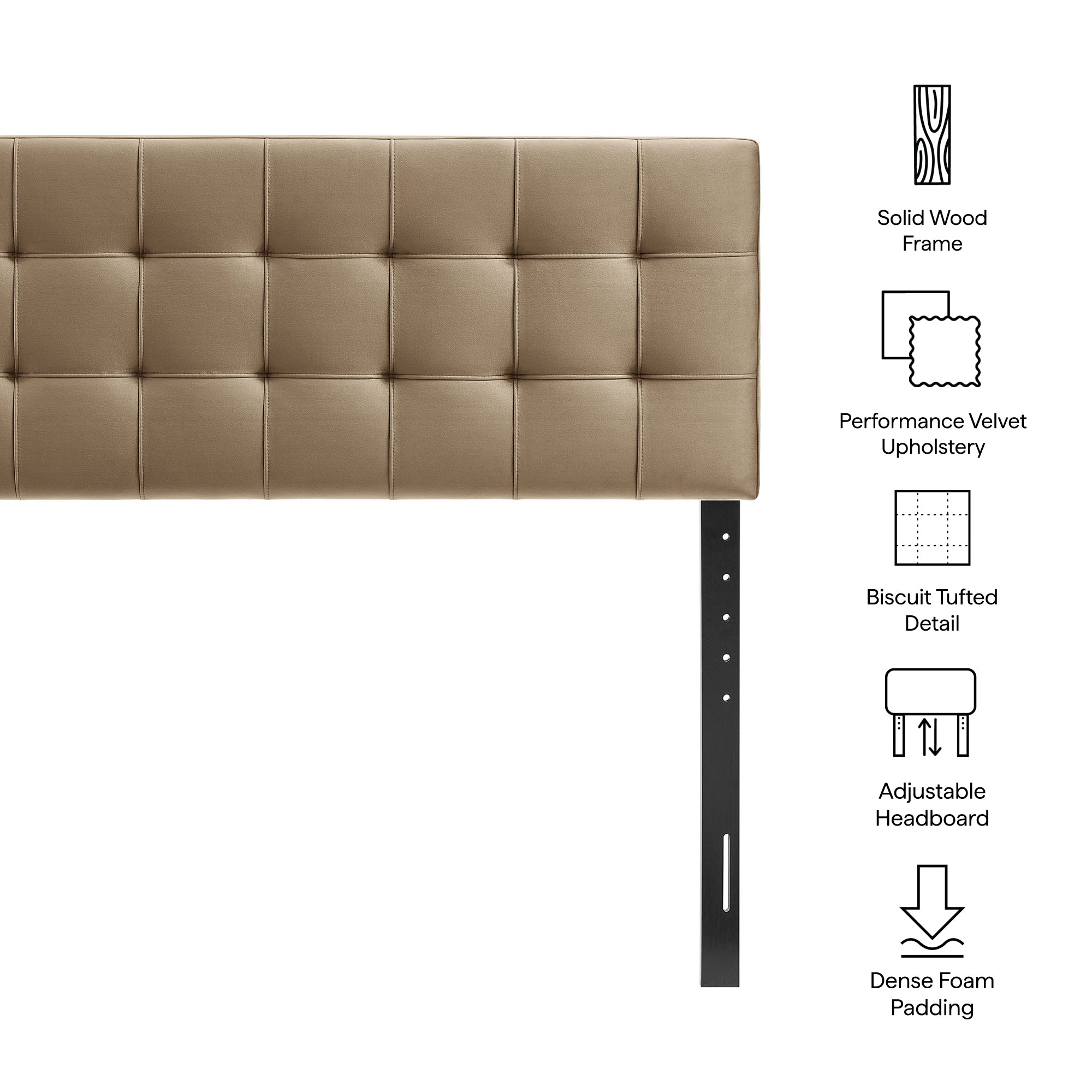 Lily Stain-Resistant Performance Velvet Size Headboard
