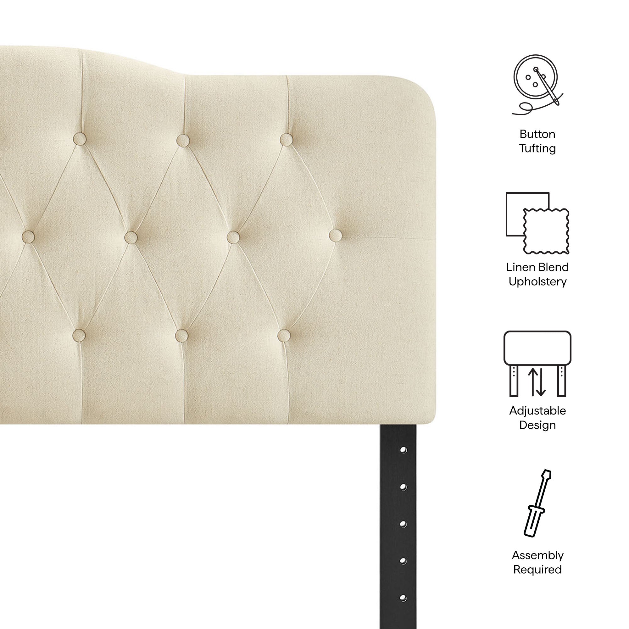 Annabel Premium Linen Blend Headboard