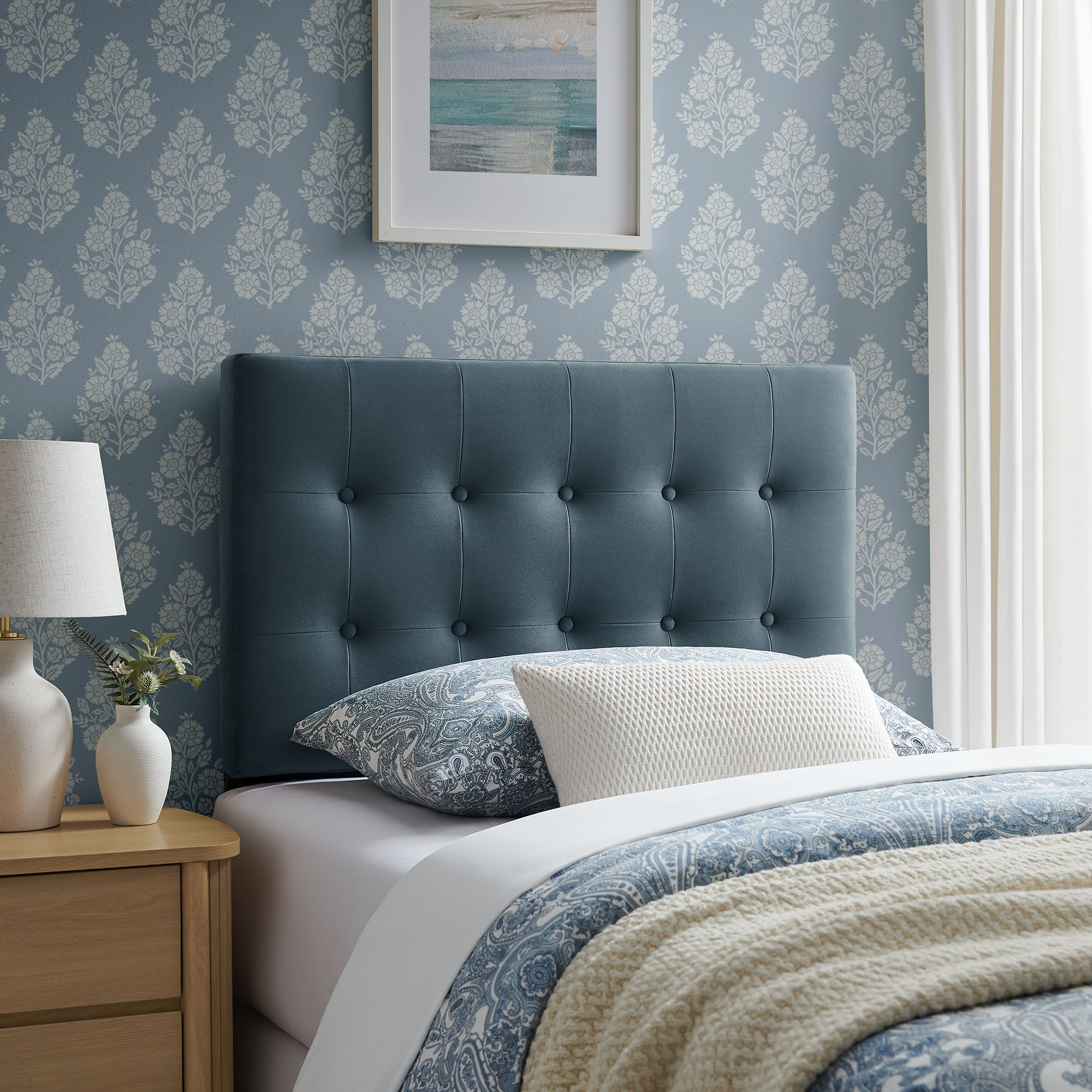 Emily Stain-Resistant Performance Velvet Headboard
