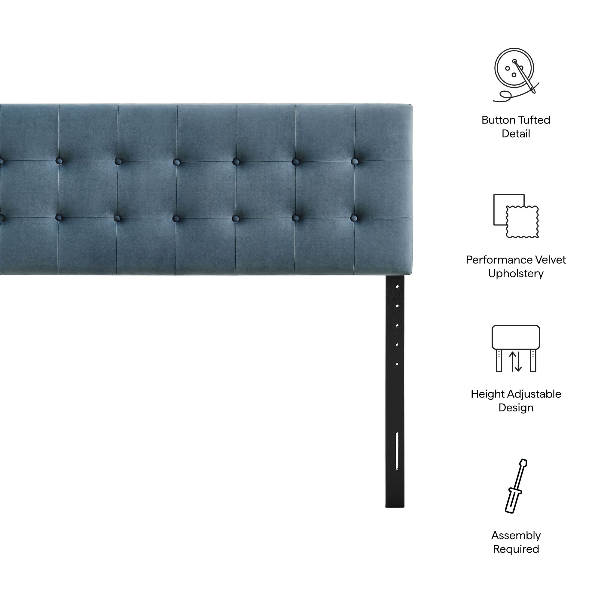 Emily Stain-Resistant Performance Velvet Headboard