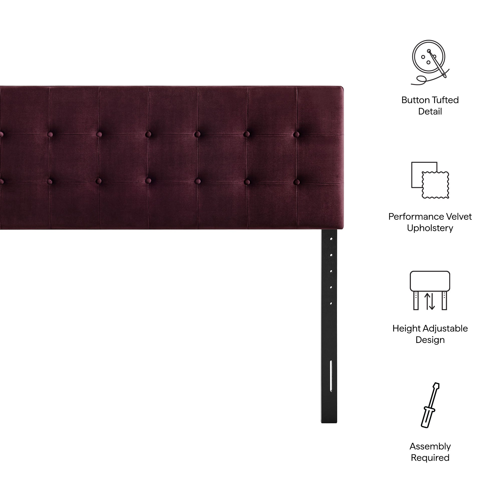 Emily Stain-Resistant Performance Velvet Headboard