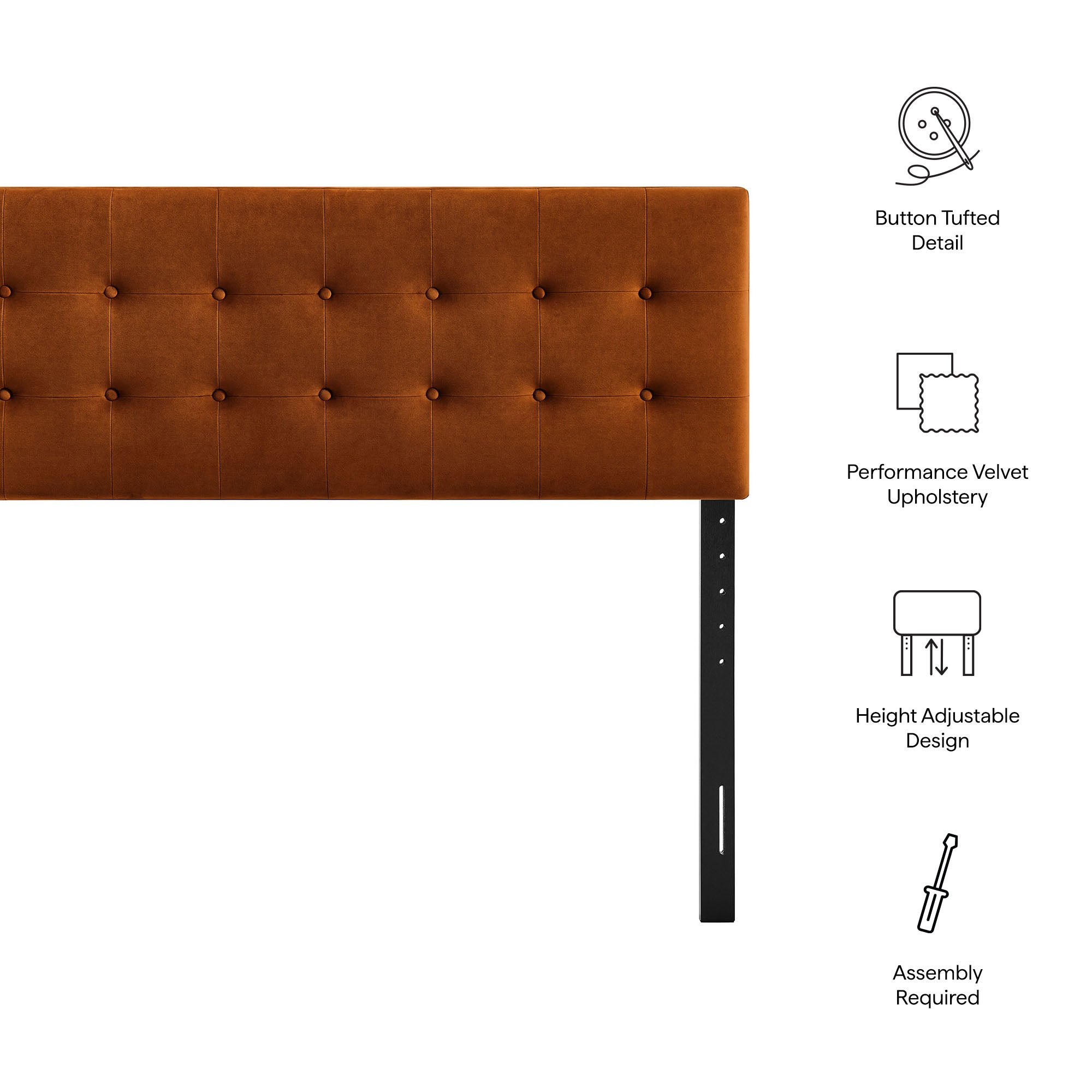 Emily Stain-Resistant Performance Velvet Headboard