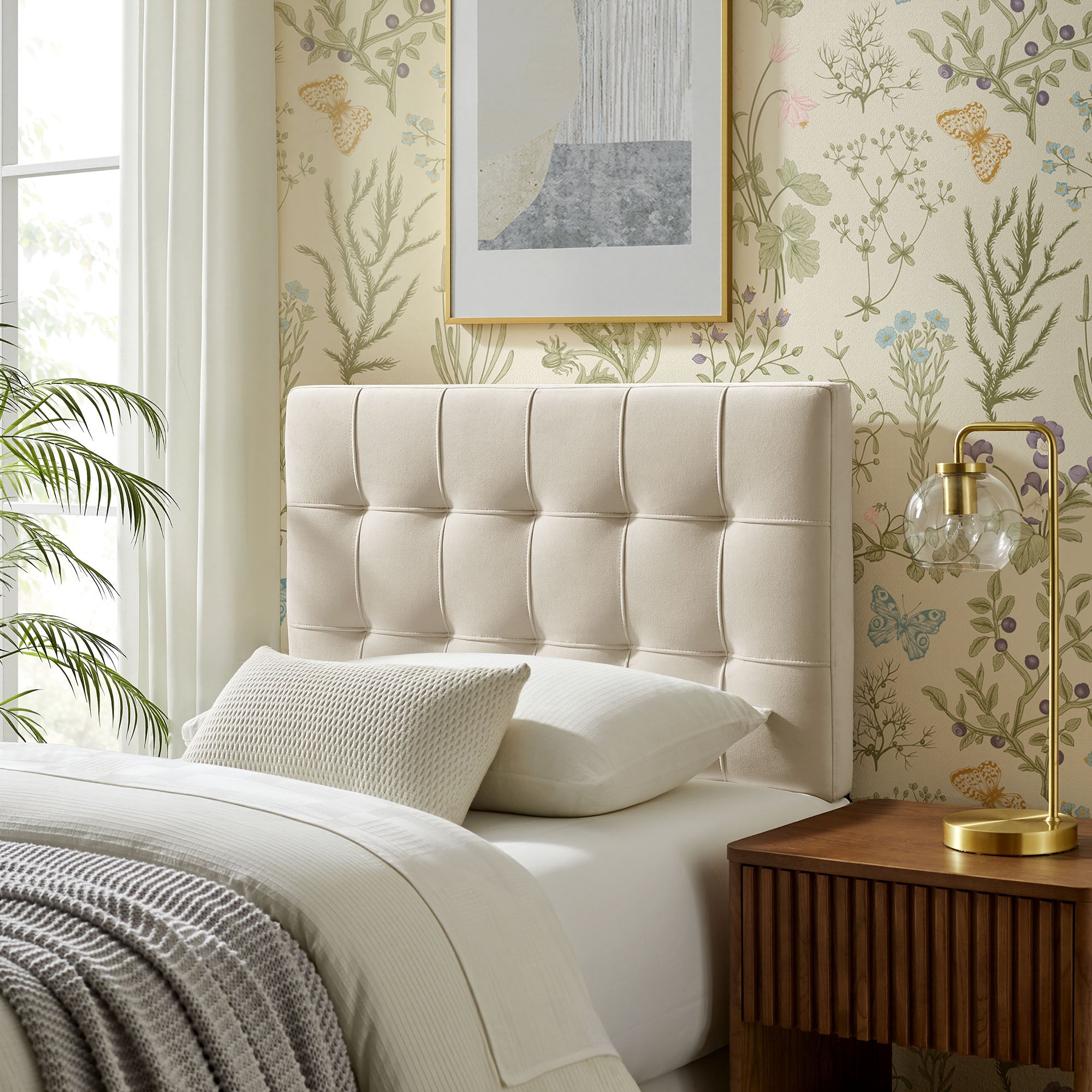 Lily Stain-Resistant Performance Velvet Size Headboard