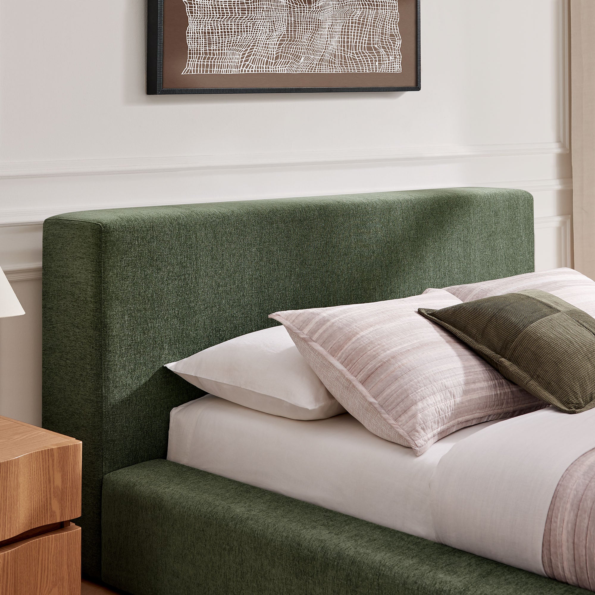 Luma Chenille Upholstered Platform Bed Frame