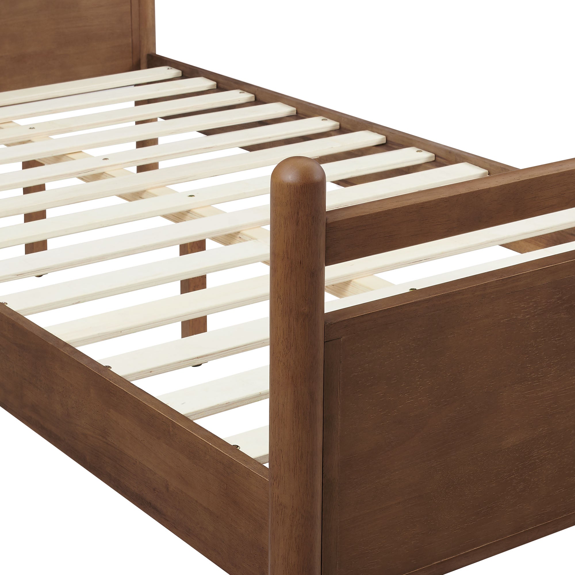Leni Vegan Leather and Wood Platform Bed Frame