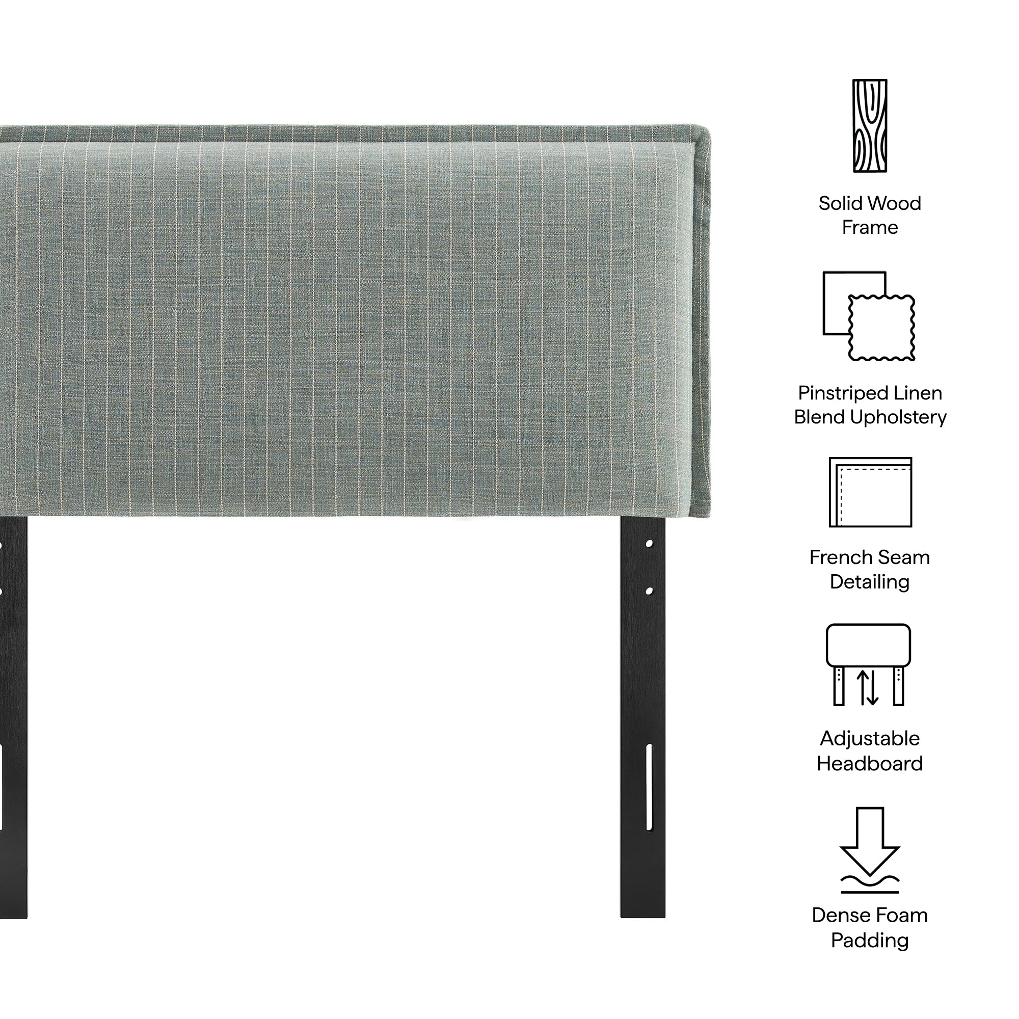 Camille Striped Linen Blend Headboard