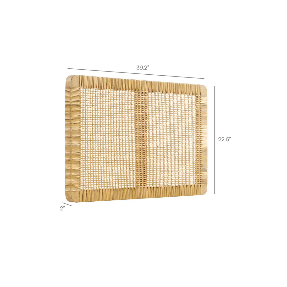 Sandy Wall Mounted Wood and Rattan Headboard