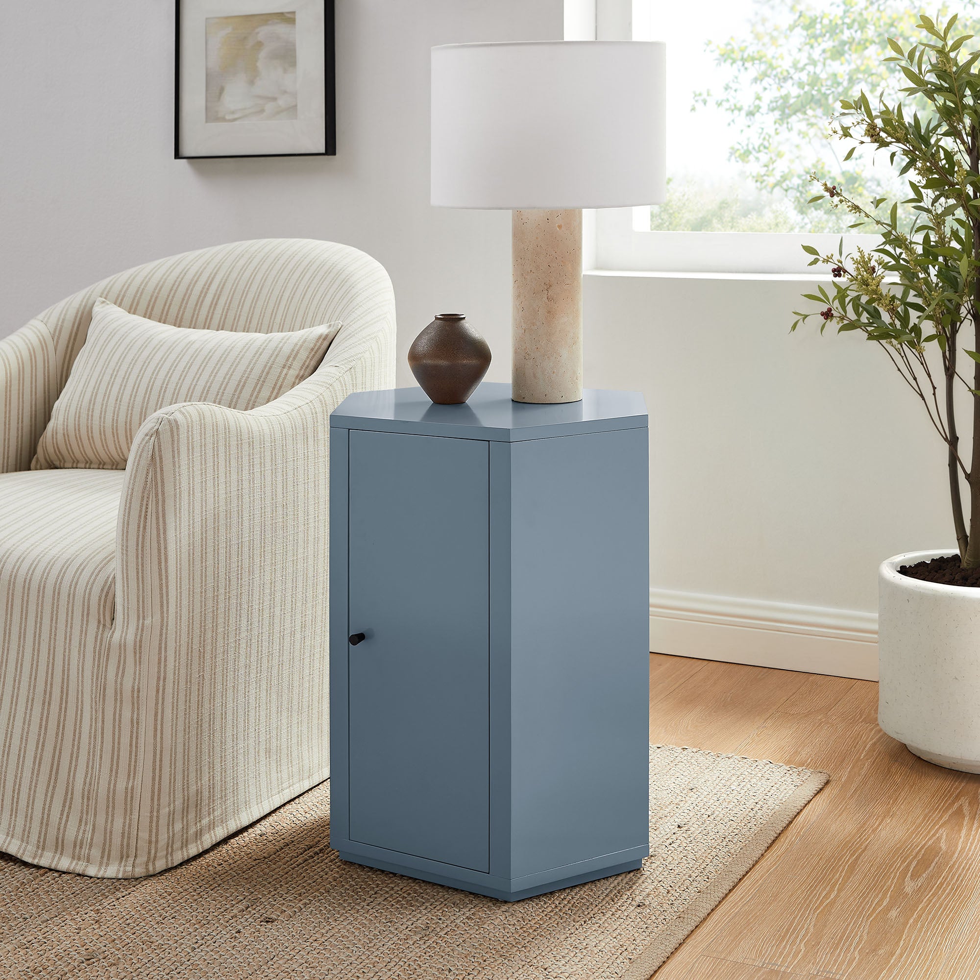 Kade Faceted Semi-Gloss Side Table