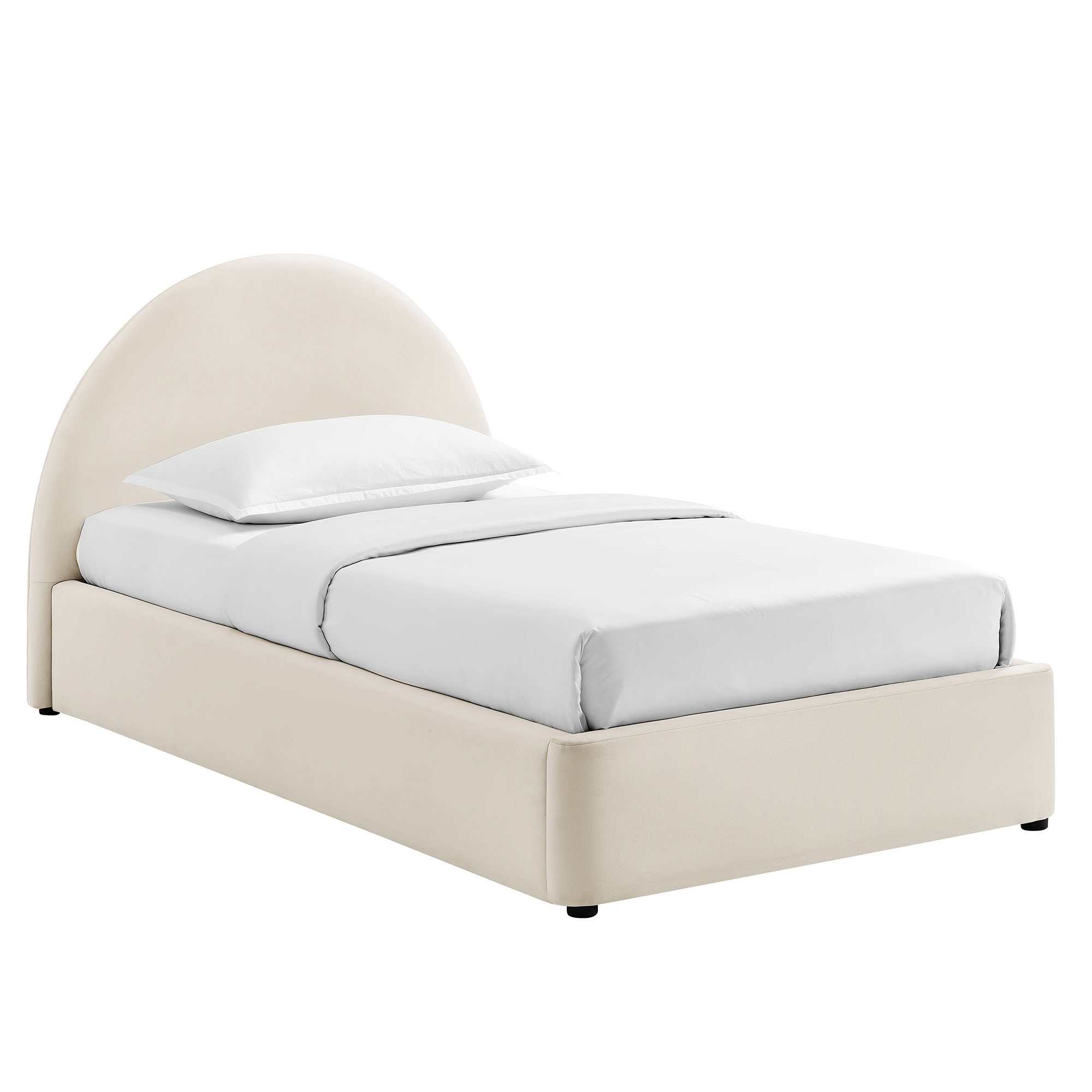 Resort Arched Performance Velvet Storage Platform Bed Frame