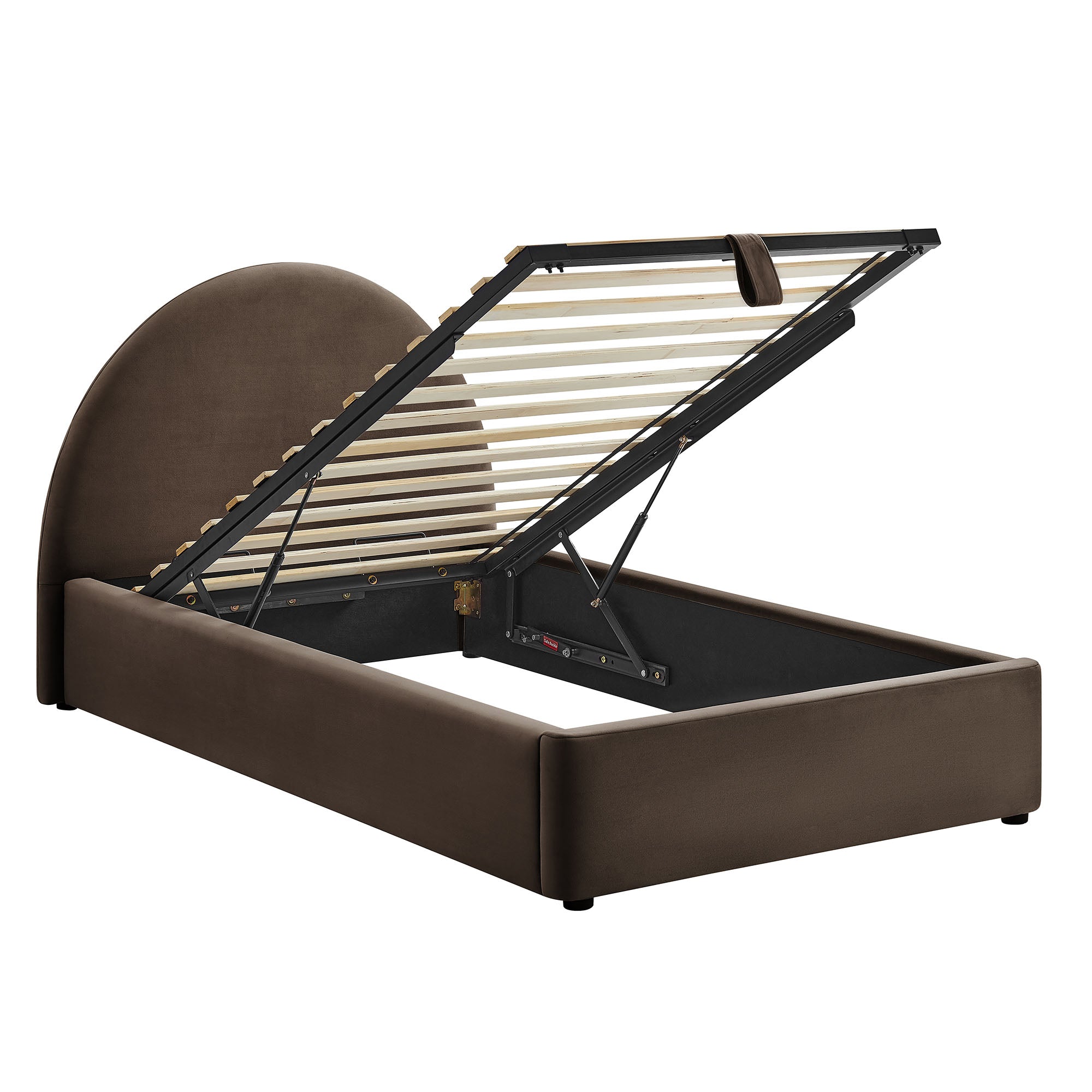 Resort Arched Performance Velvet Storage Platform Bed Frame