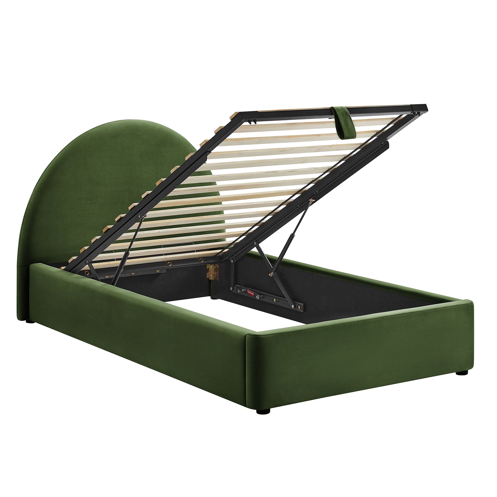 Resort Arched Performance Velvet Storage Platform Bed Frame