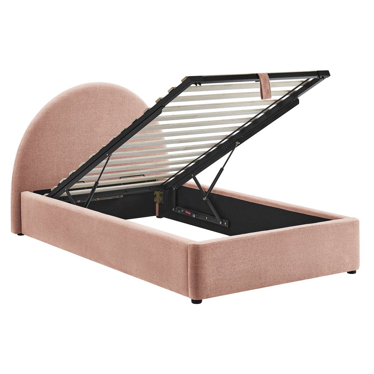 Resort Arched Upholstered Fabric Storage Platform Bed Frame