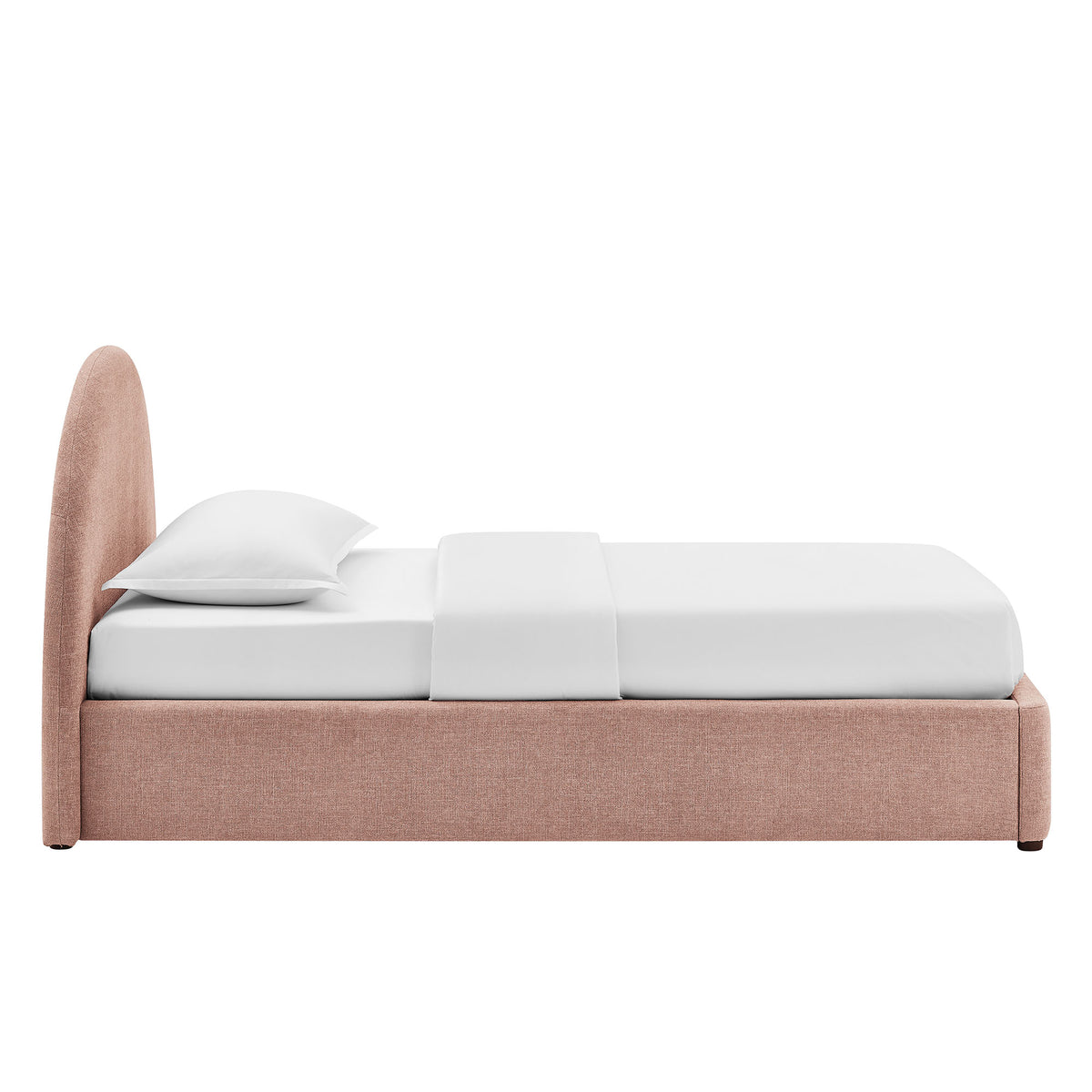 Resort Arched Upholstered Fabric Storage Platform Bed Frame