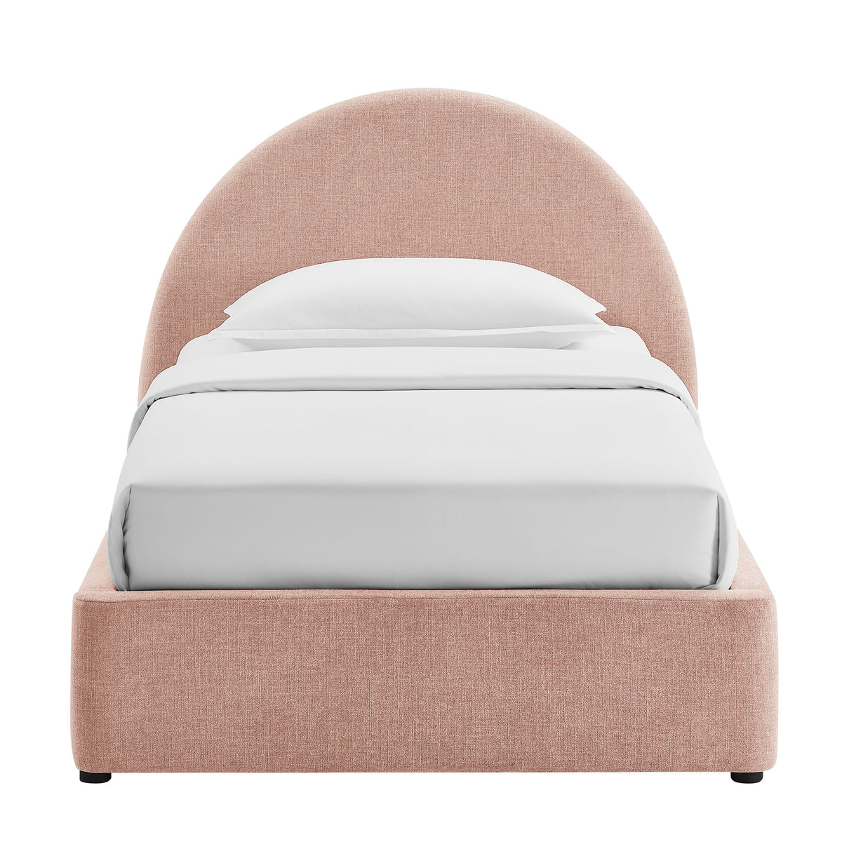 Resort Arched Upholstered Fabric Storage Platform Bed Frame