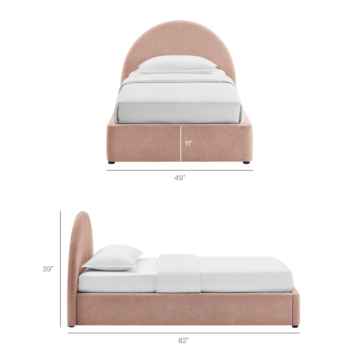 Resort Arched Upholstered Fabric Storage Platform Bed Frame