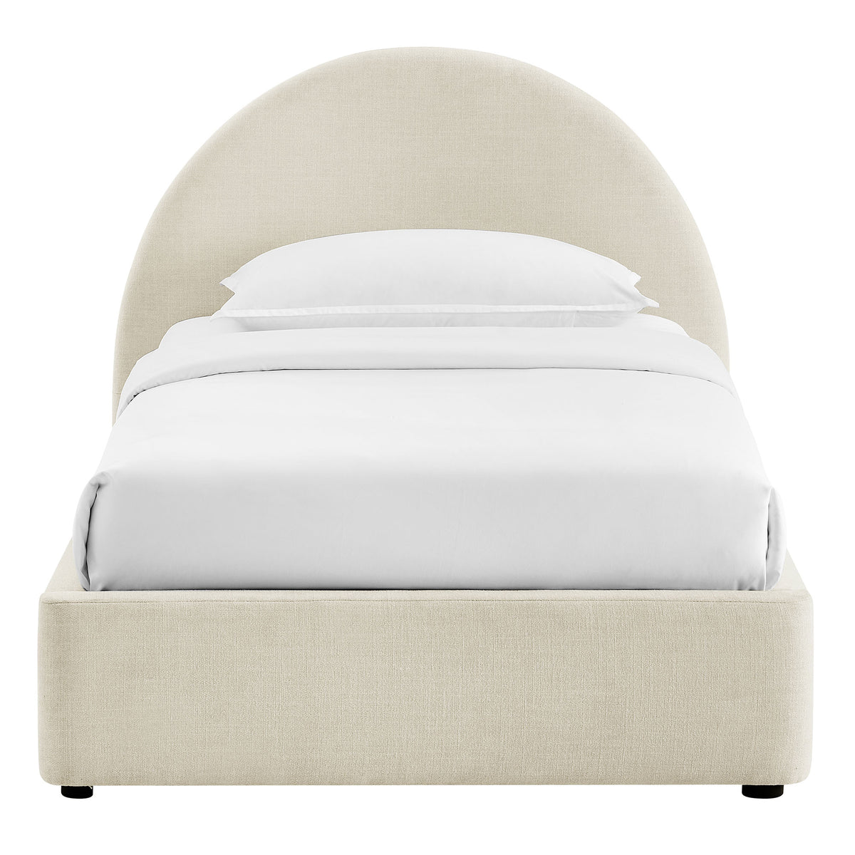 Resort Arched Upholstered Fabric Storage Platform Bed Frame