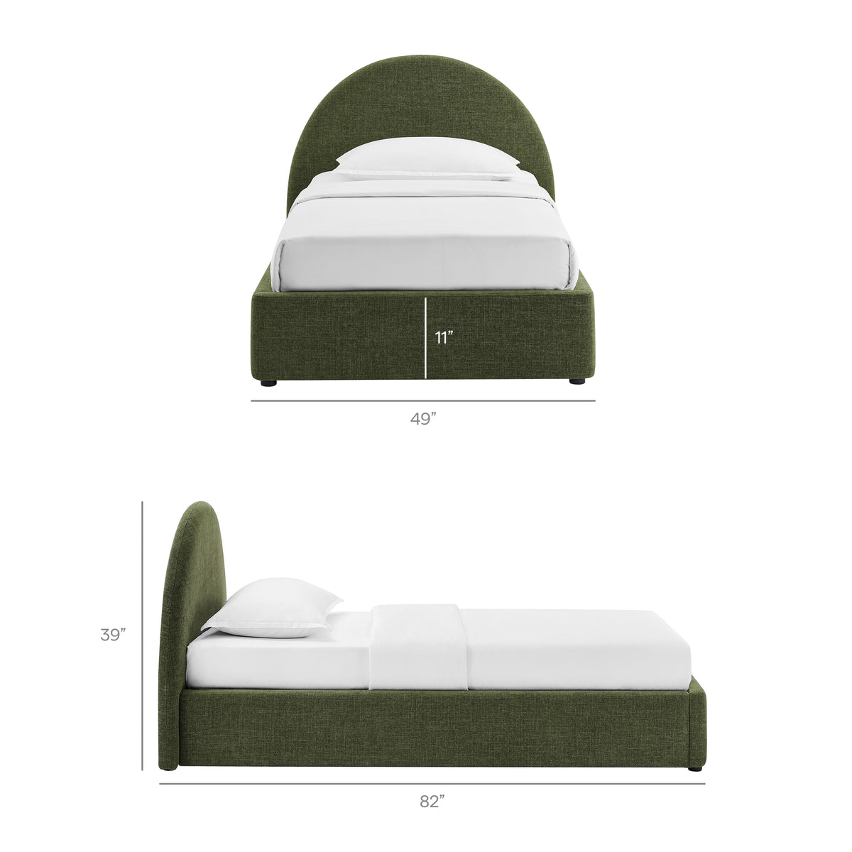 Resort Arched Upholstered Fabric Storage Platform Bed Frame