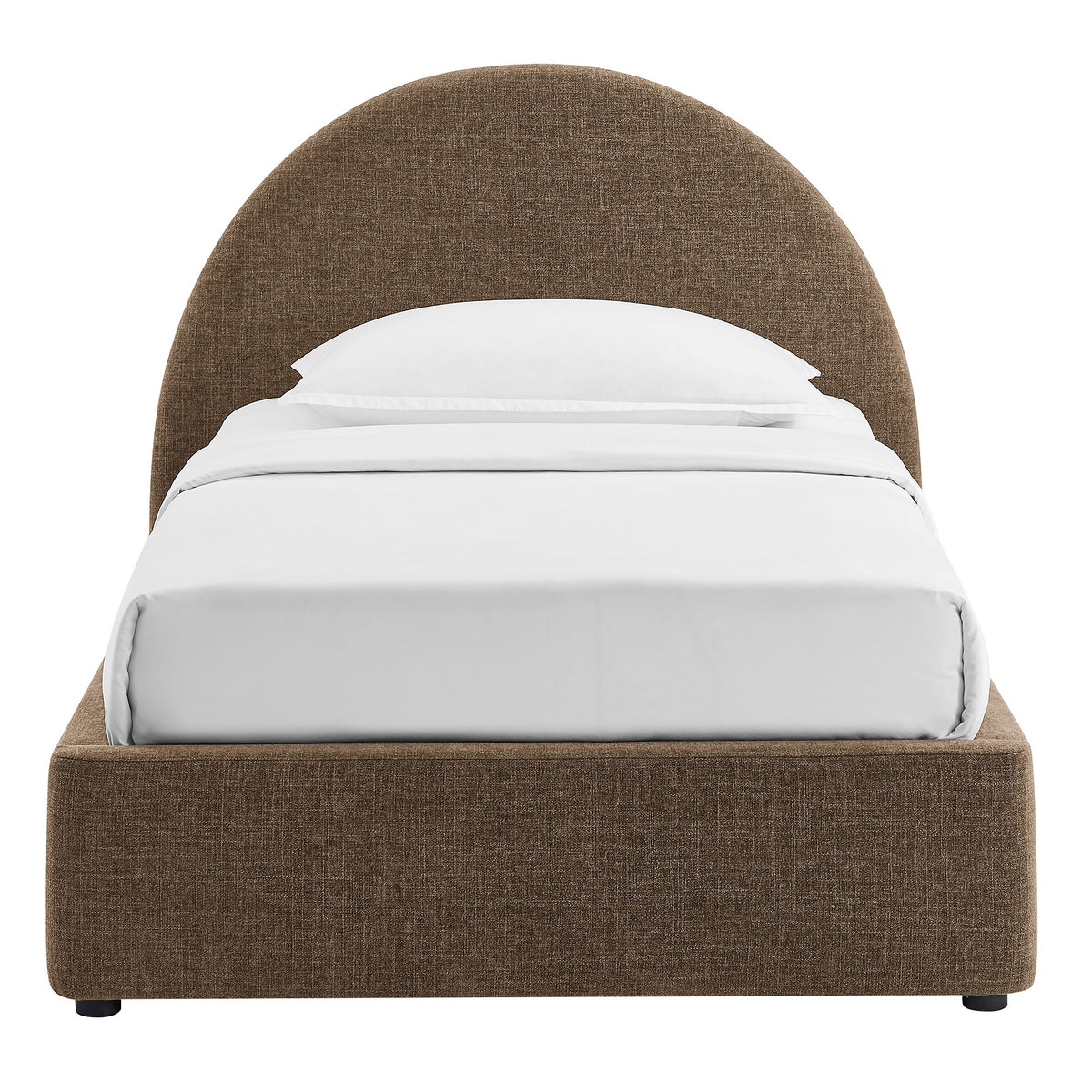 Resort Arched Upholstered Fabric Storage Platform Bed Frame