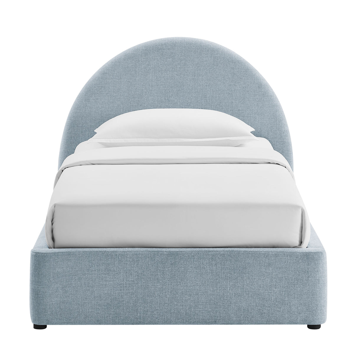 Resort Arched Upholstered Fabric Storage Platform Bed Frame