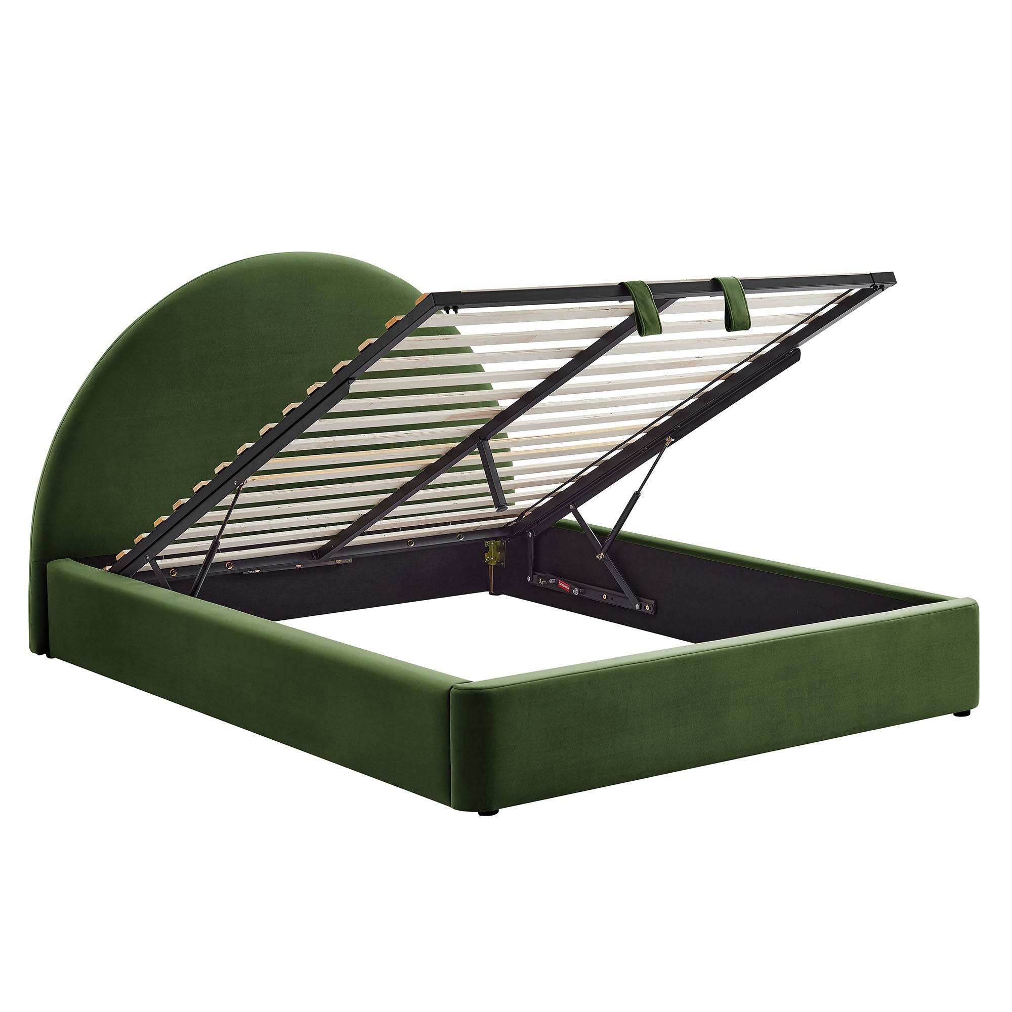 Resort Arched Performance Velvet Storage Platform Bed Frame