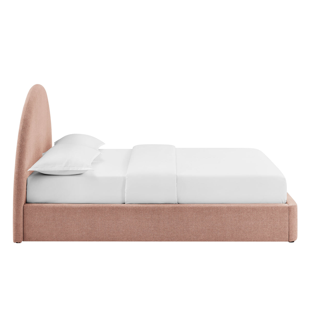 Resort Arched Upholstered Fabric Storage Platform Bed Frame