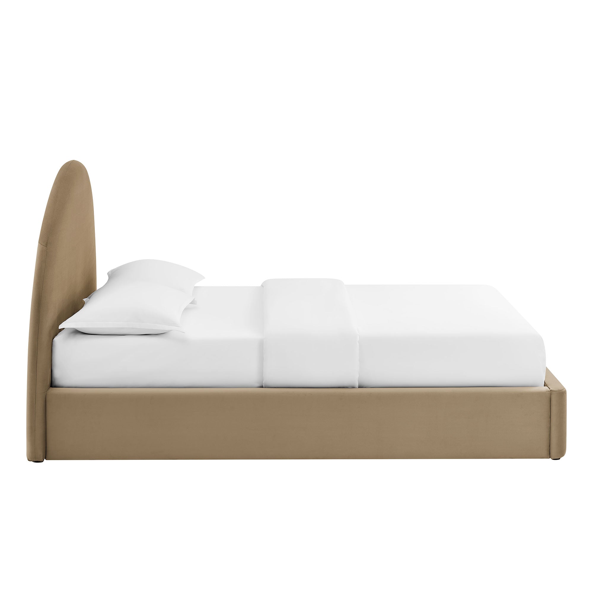 Resort Arched Performance Velvet Storage Platform Bed Frame