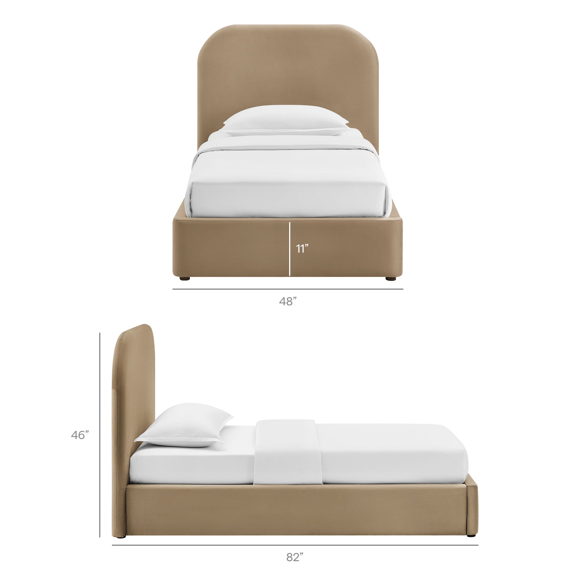 Keynote Performance Velvet Storage Platform Bed Frame