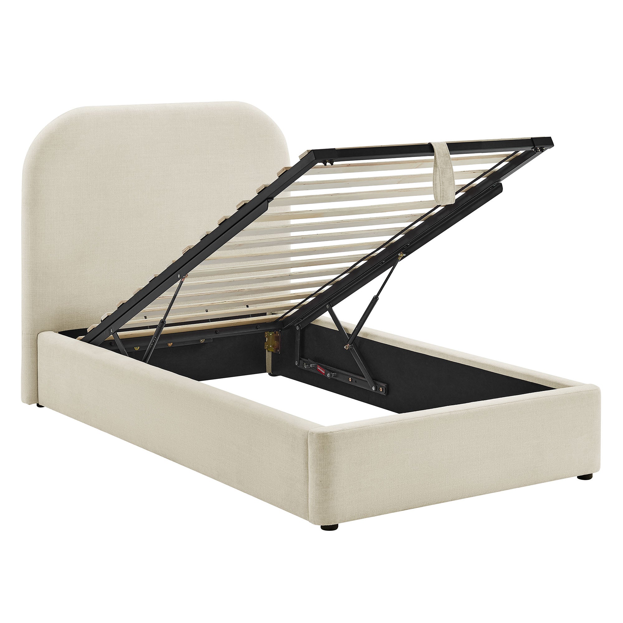 Keynote Fabric Upholstered Storage Platform Bed Frame
