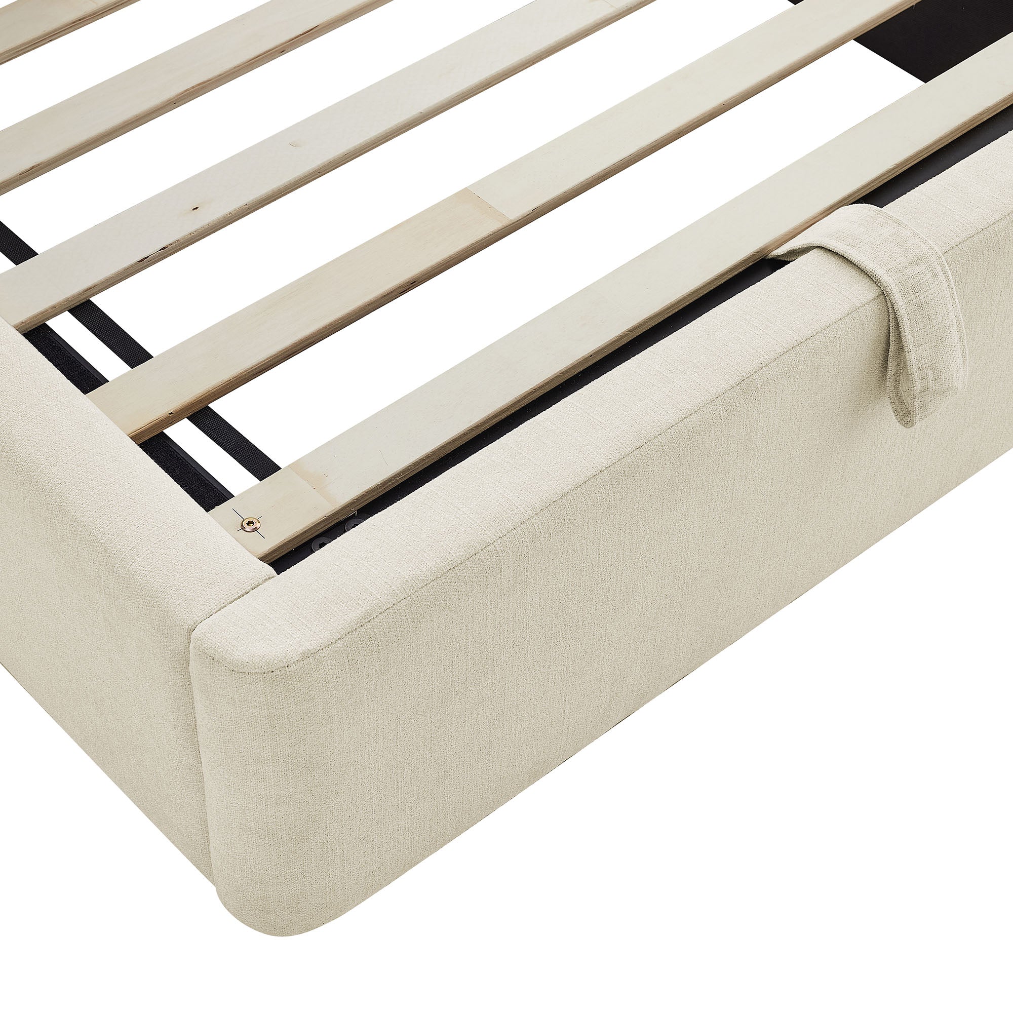Keynote Fabric Upholstered Storage Platform Bed Frame