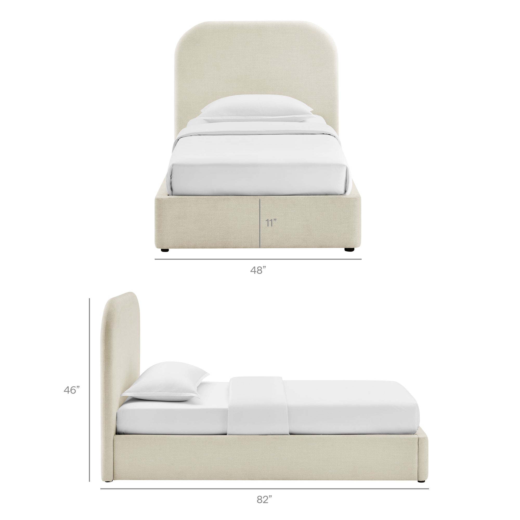 Keynote Fabric Upholstered Storage Platform Bed Frame