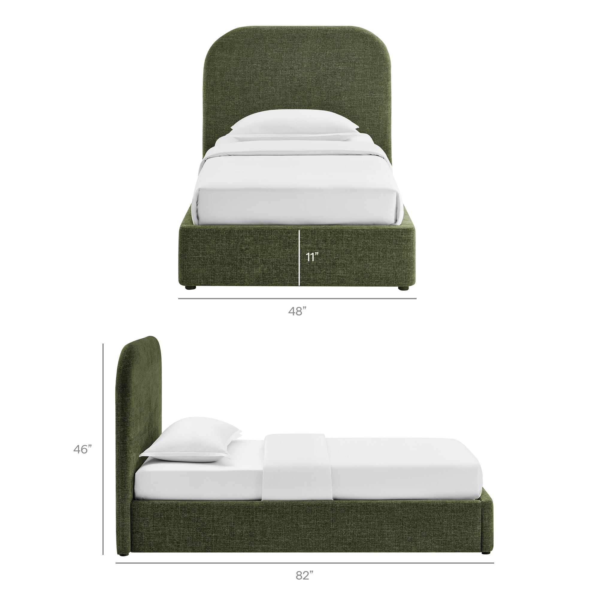 Keynote Fabric Upholstered Storage Platform Bed Frame