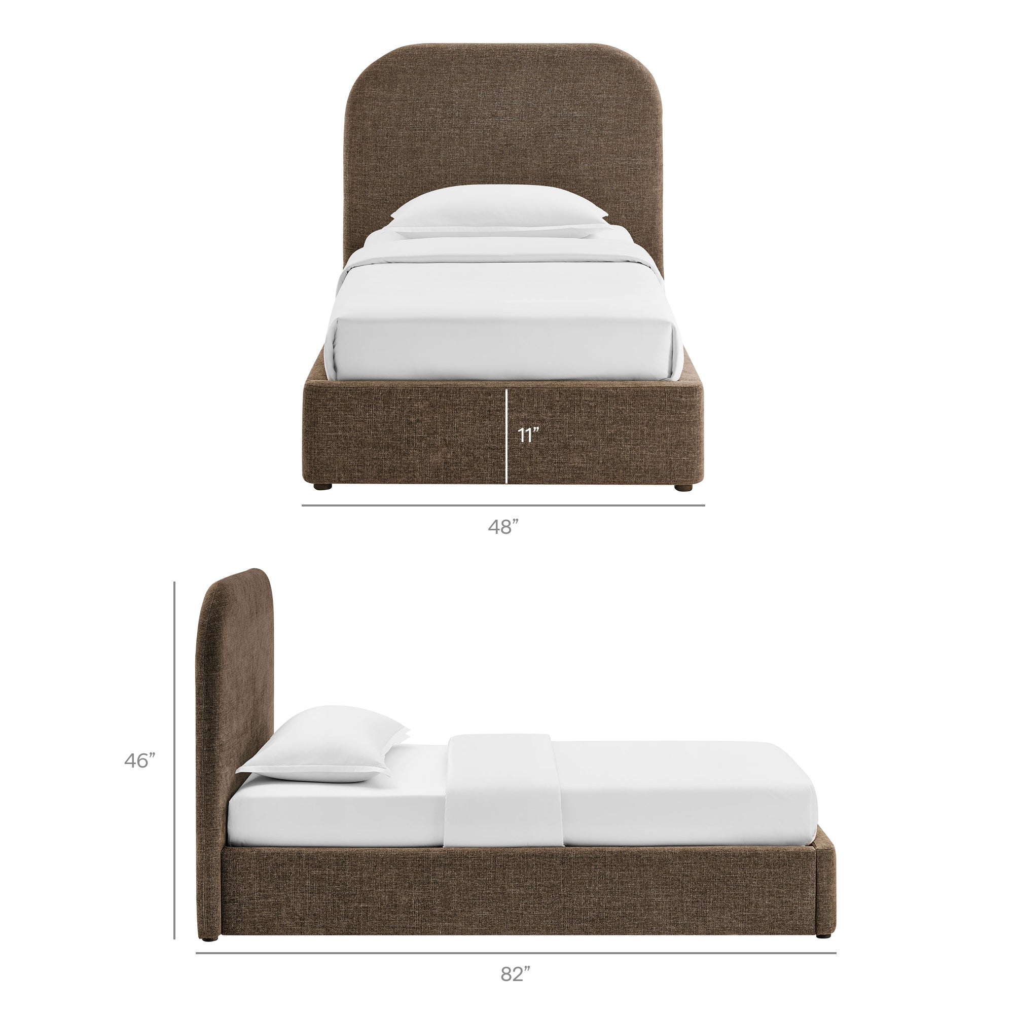 Keynote Fabric Upholstered Storage Platform Bed Frame