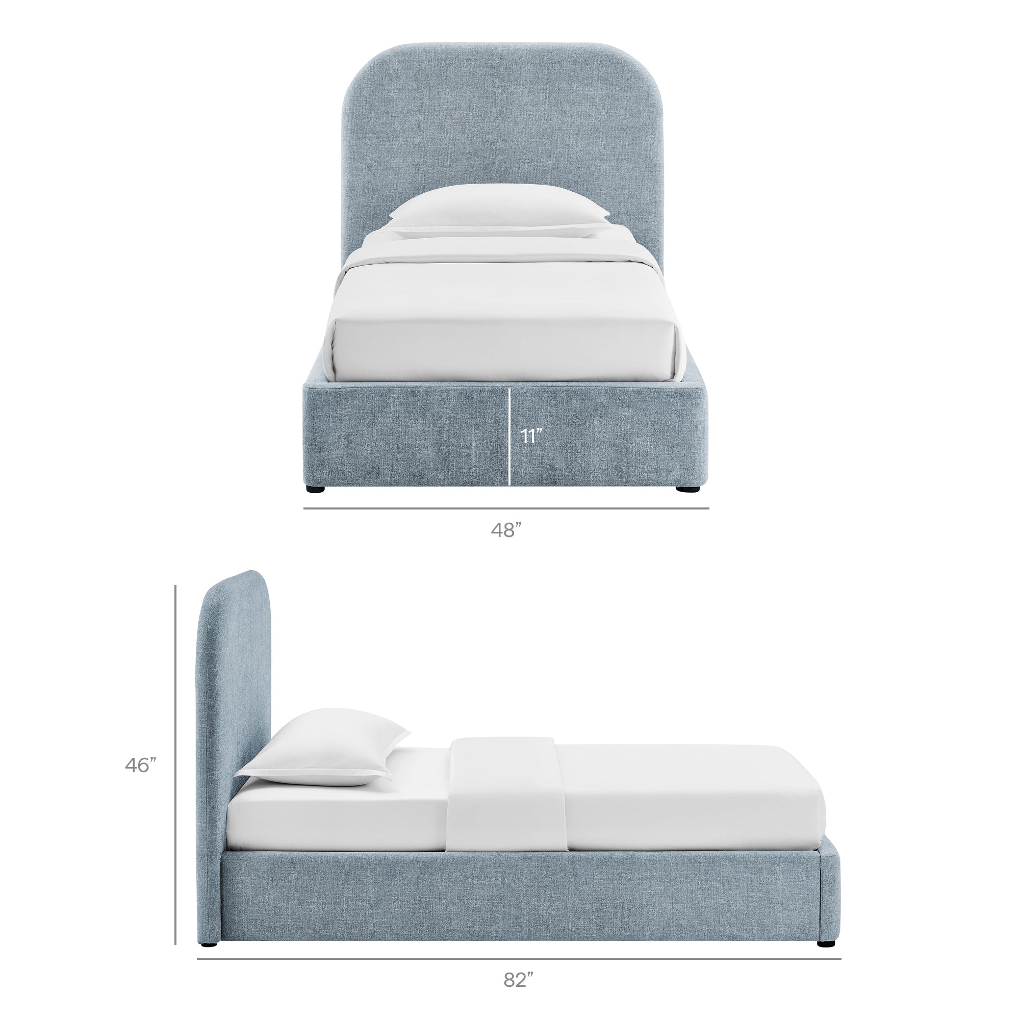 Keynote Fabric Upholstered Storage Platform Bed Frame