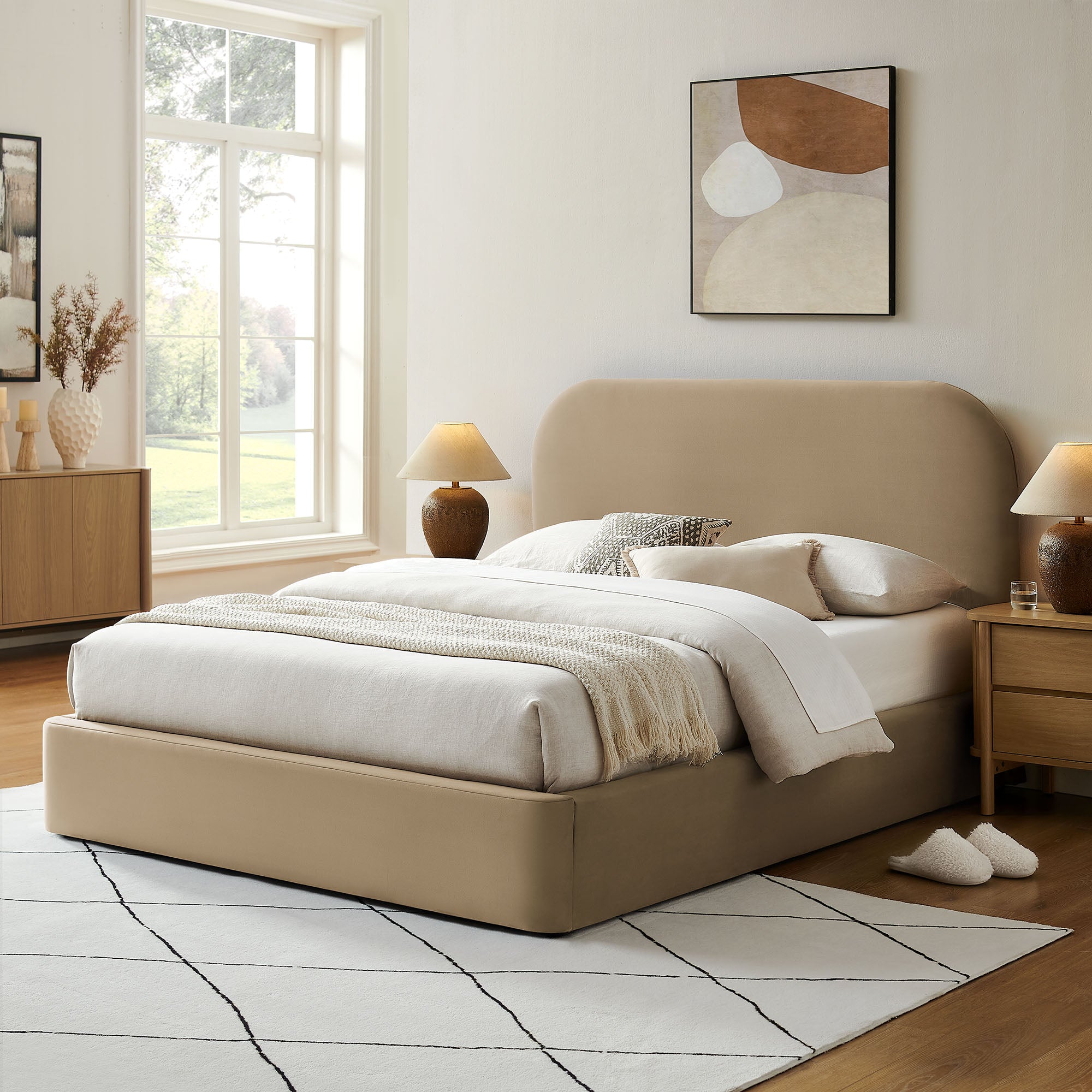 Keynote Performance Velvet Storage Platform Bed Frame