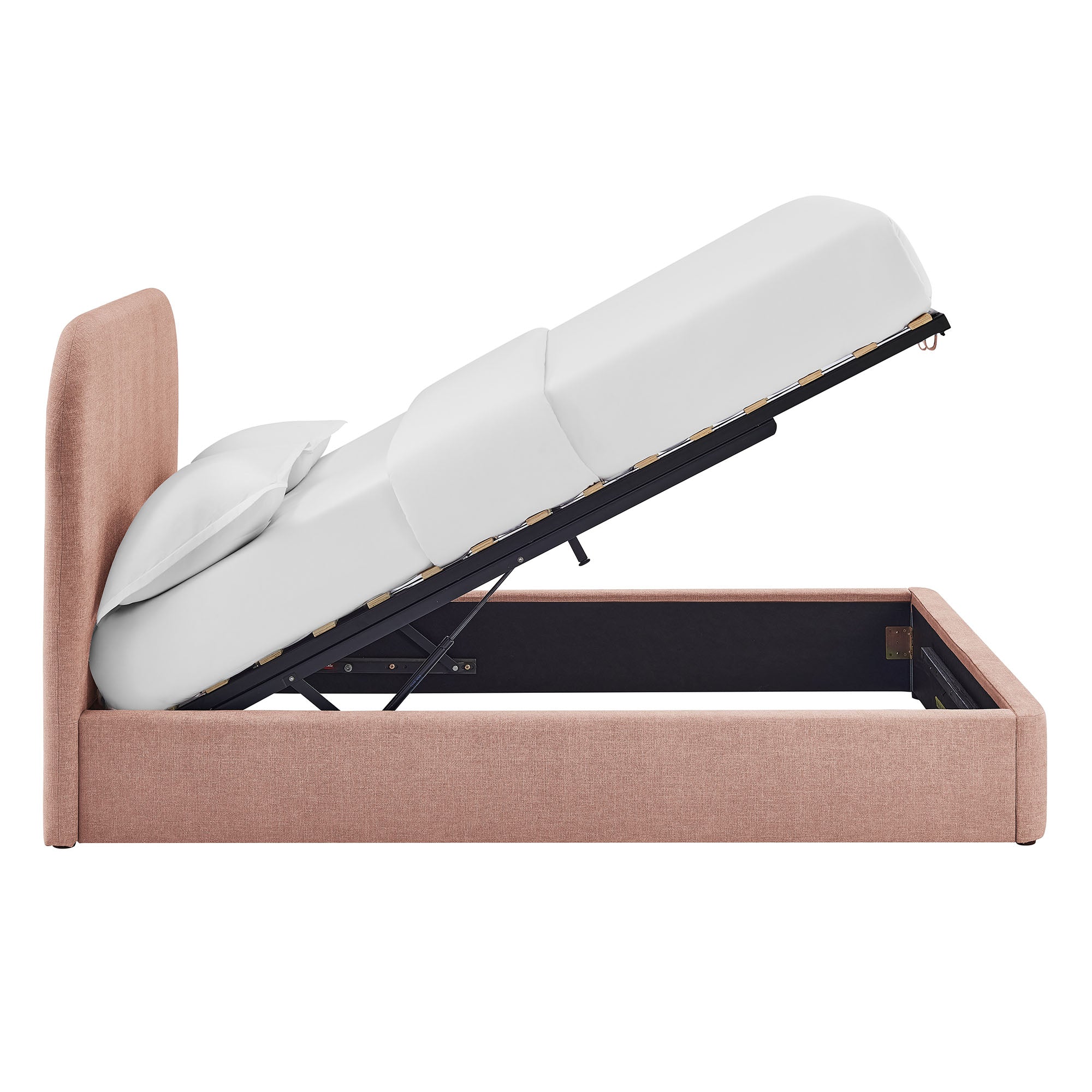 Keynote Fabric Upholstered Storage Platform Bed Frame