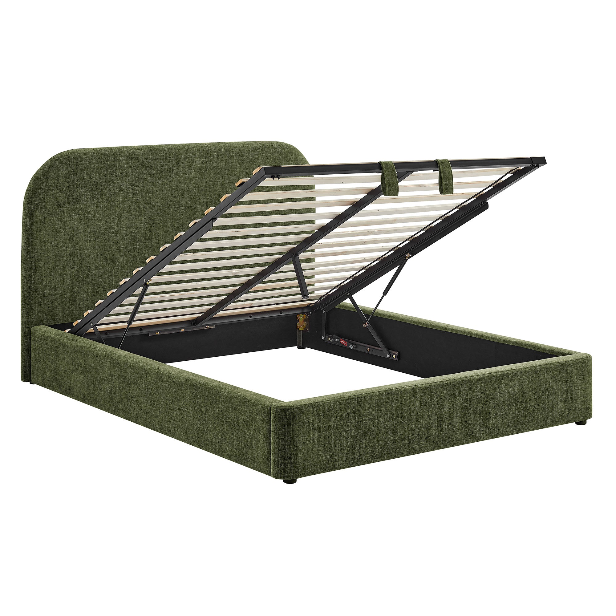 Keynote Fabric Upholstered Storage Platform Bed Frame