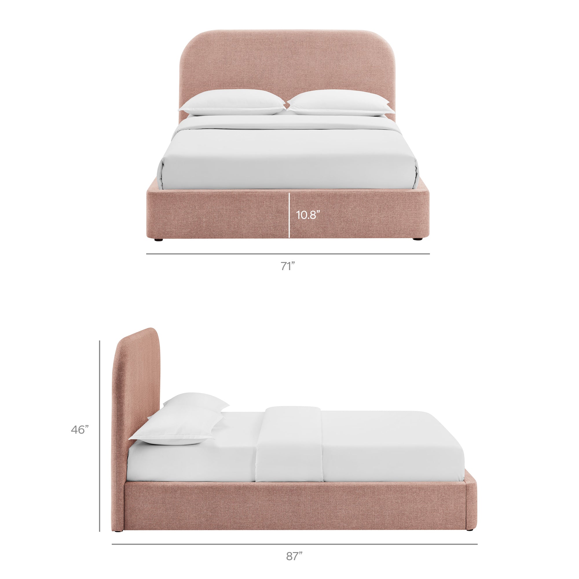 Keynote Fabric Upholstered Storage Platform Bed Frame