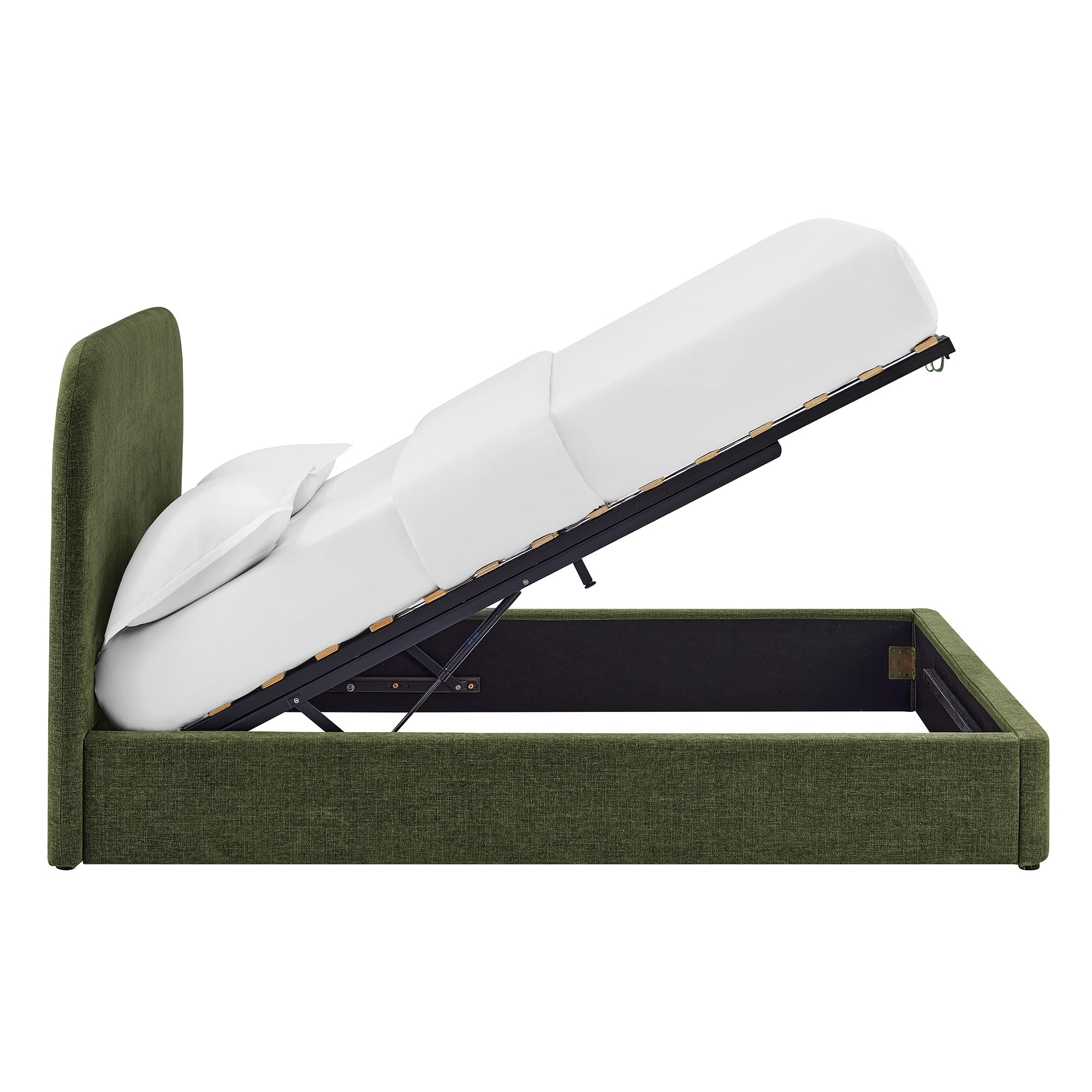 Keynote Fabric Upholstered Storage Platform Bed Frame