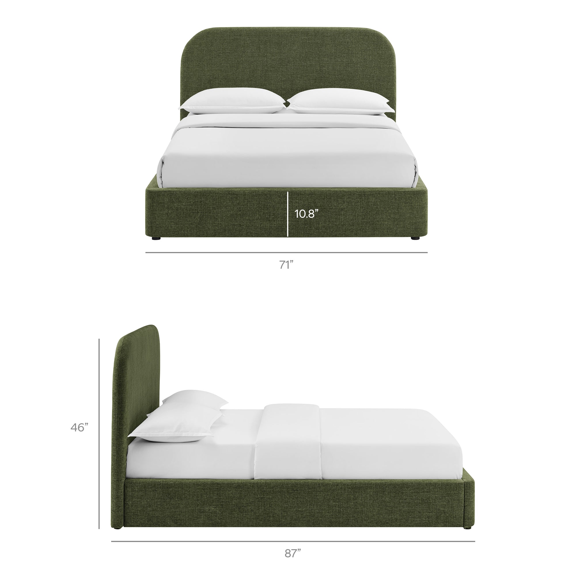 Keynote Fabric Upholstered Storage Platform Bed Frame