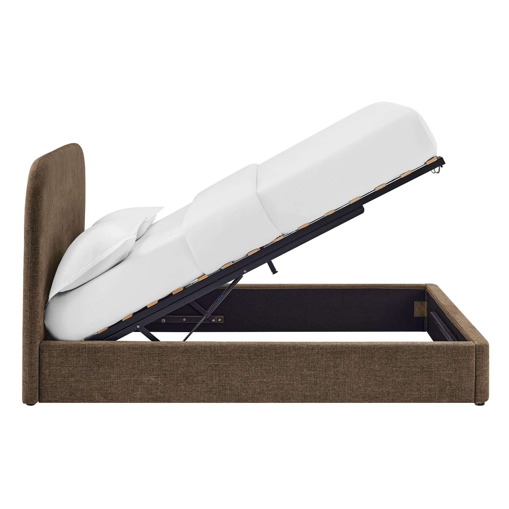 Keynote Fabric Upholstered Storage Platform Bed Frame