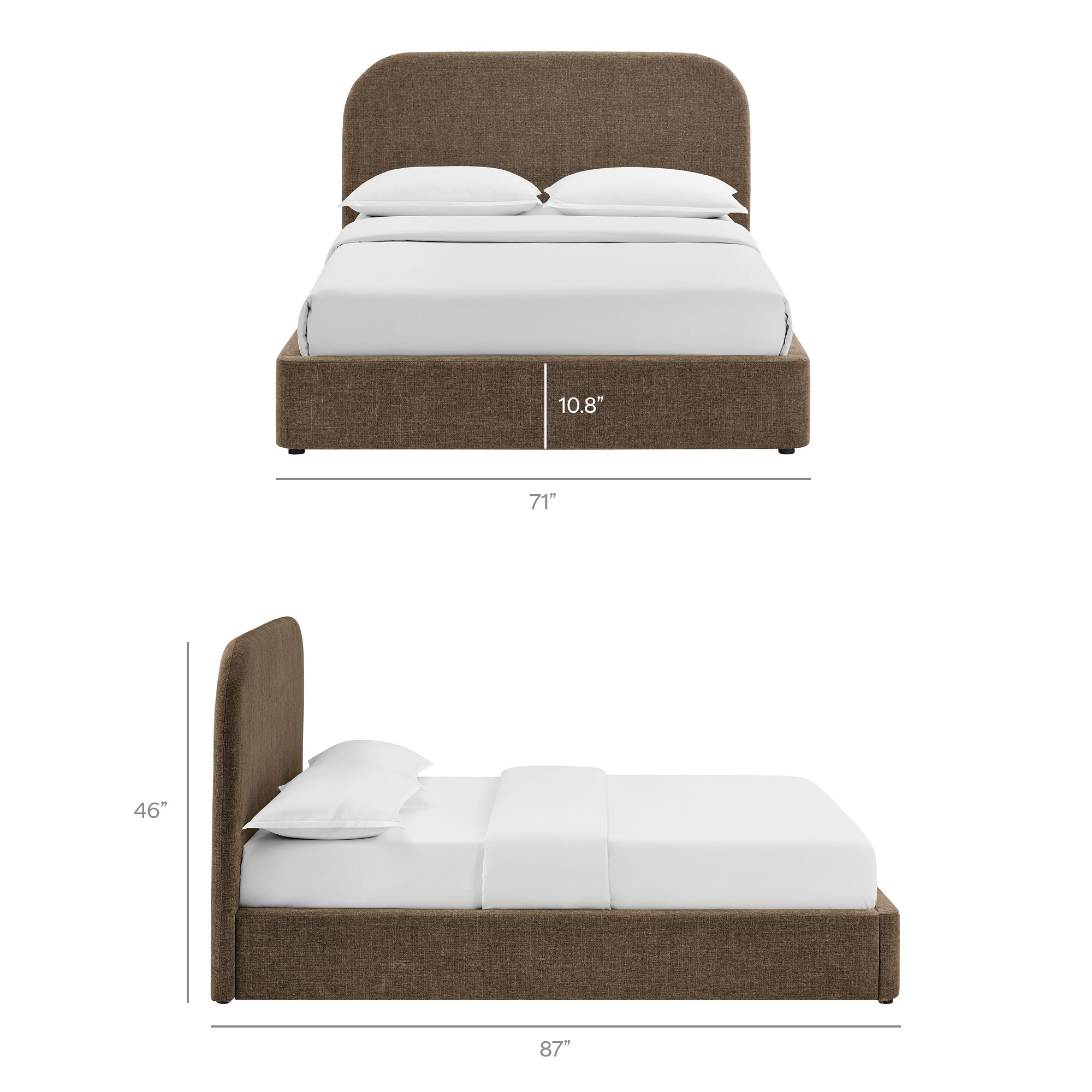 Keynote Fabric Upholstered Storage Platform Bed Frame