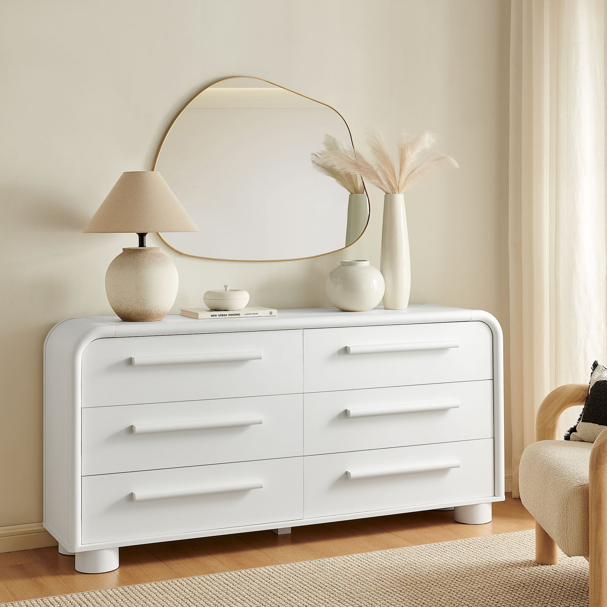 Bellamy Curved 6-Drawer Dresser