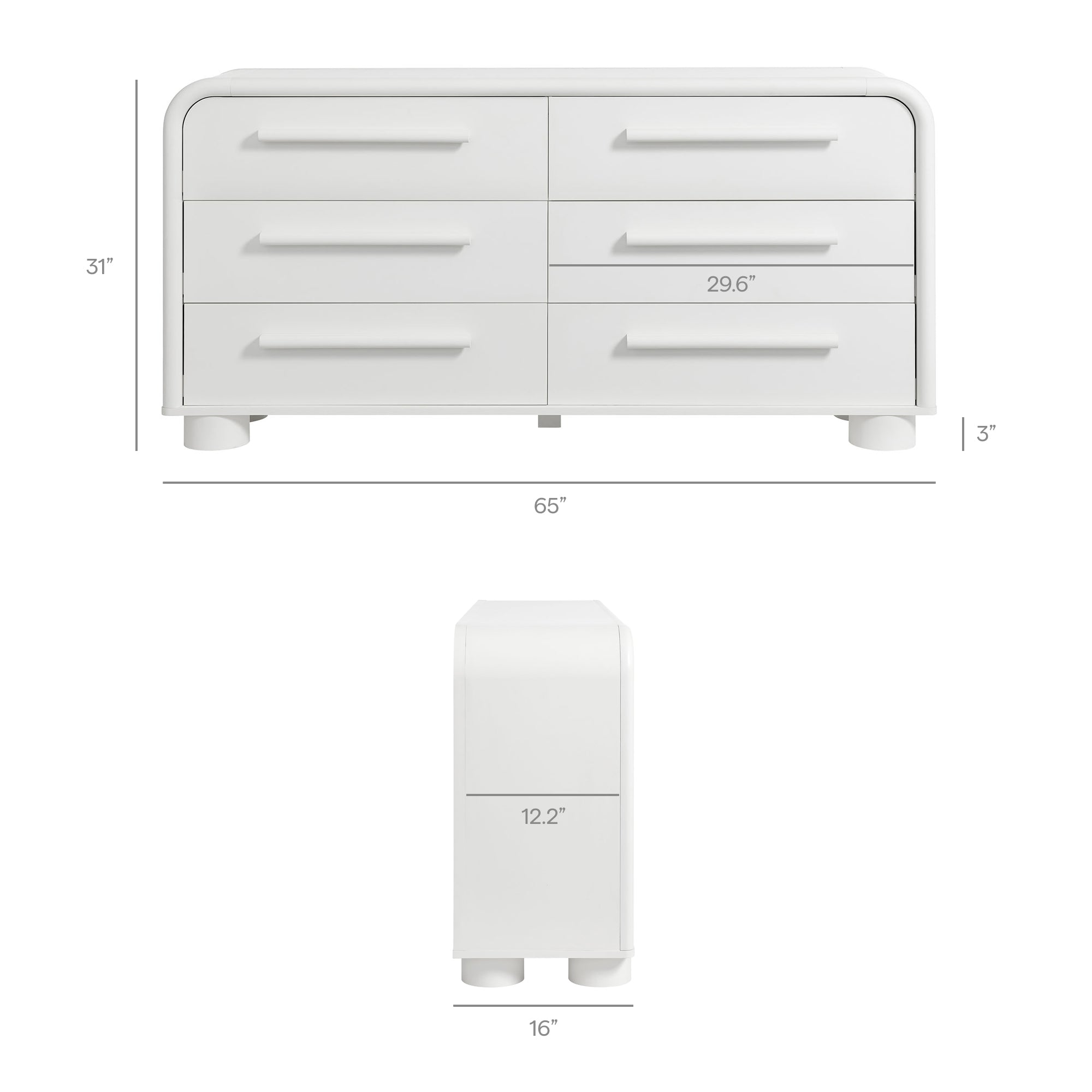 Bellamy Curved 6-Drawer Dresser