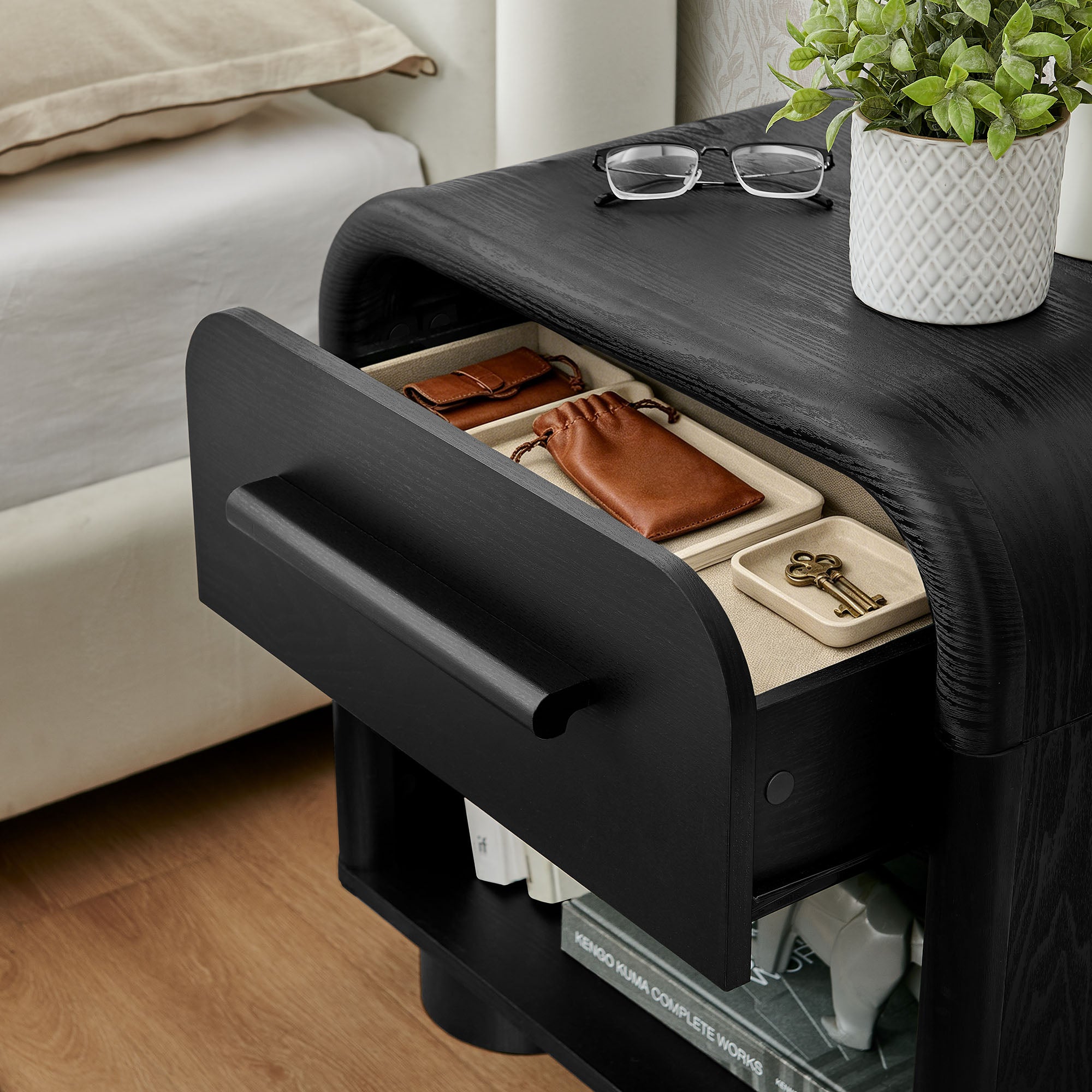 Bellamy Curved 1-Drawer Nightstand