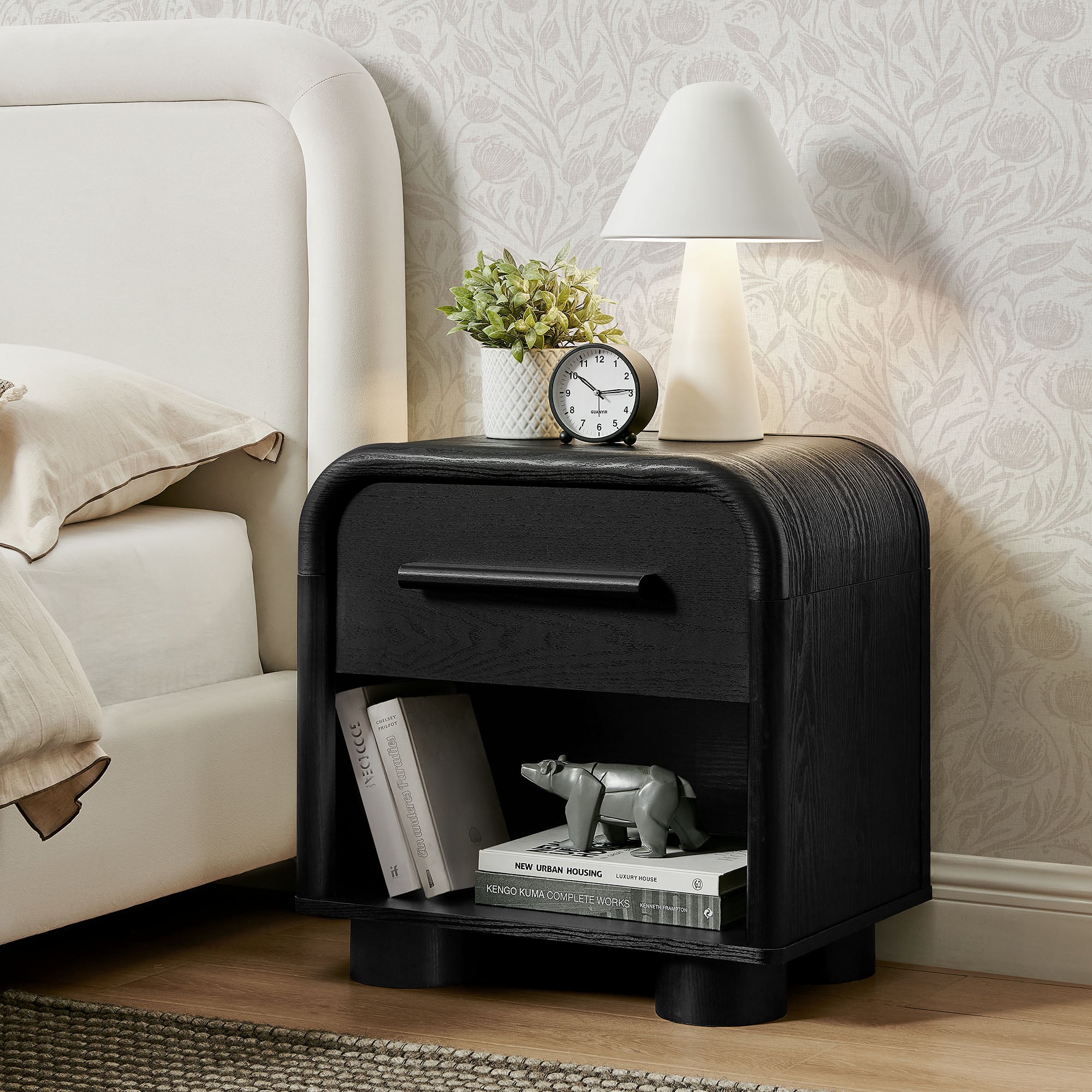 Bellamy Curved 1-Drawer Nightstand