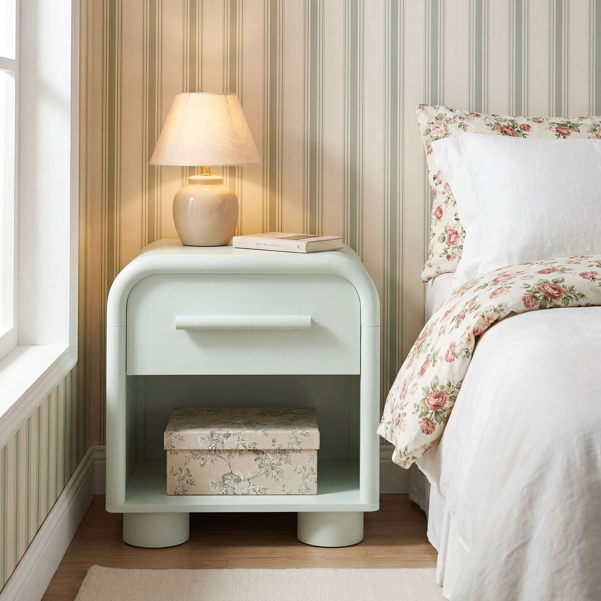 Bellamy Curved 1-Drawer Nightstand