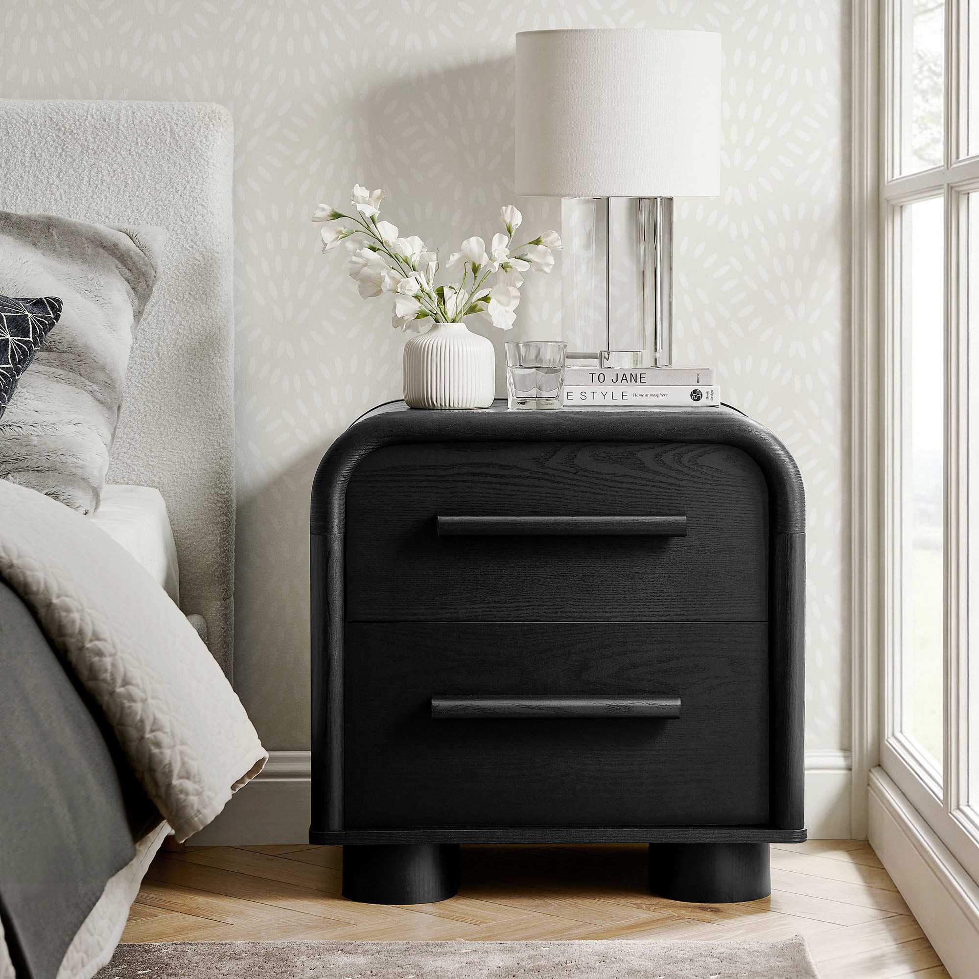 Bellamy Curved 2-Drawer Nightstand