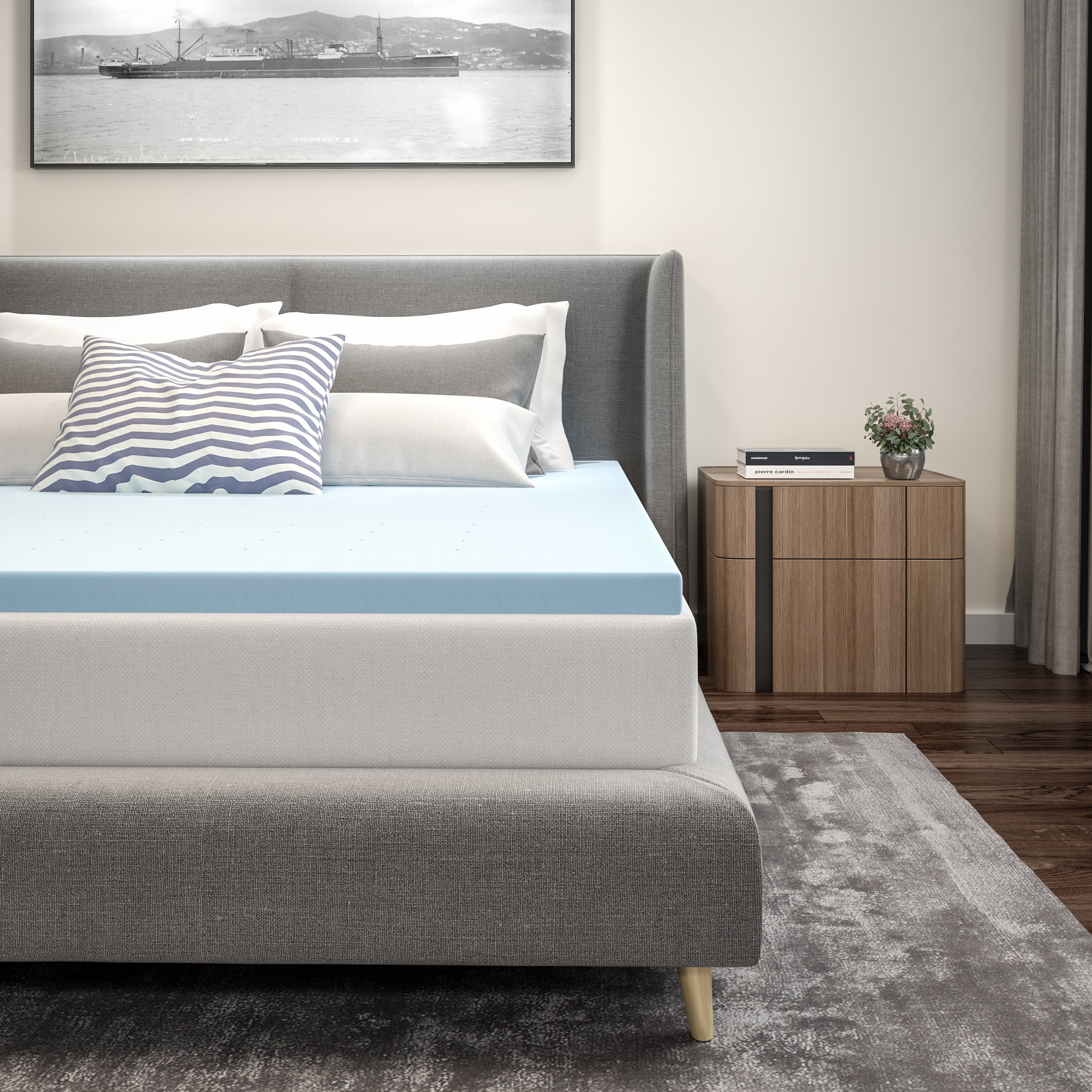 Capri Comfortable Sleep 2 inch Cooling Gel Memory Foam Mattress Topper