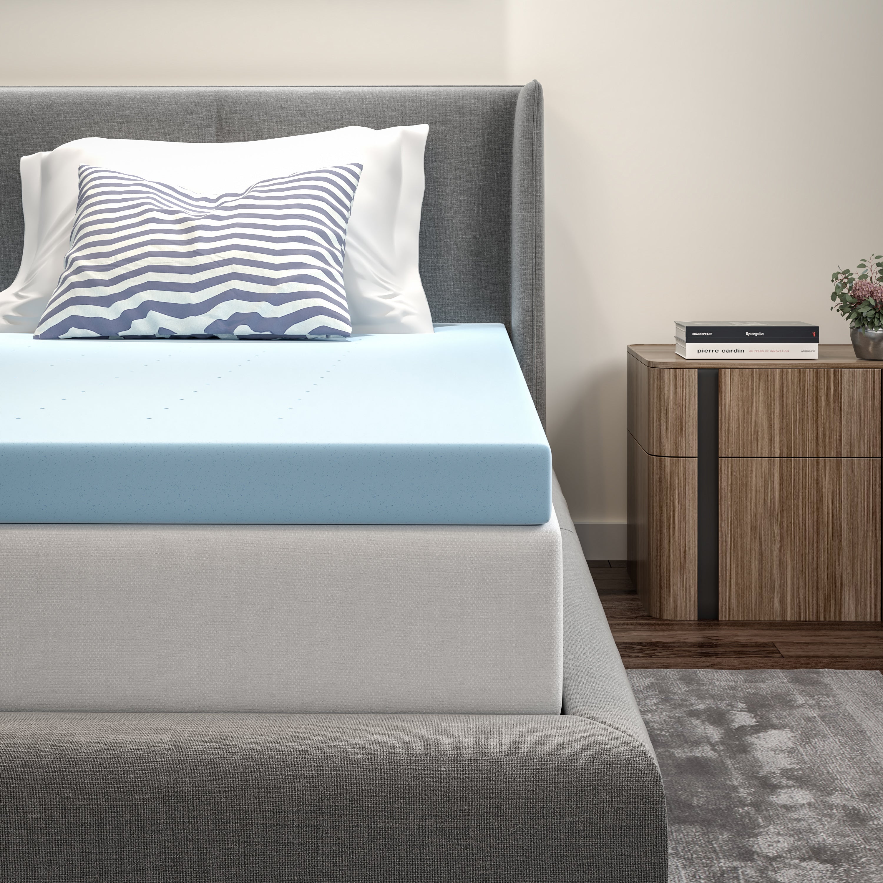 Capri Comfortable Sleep 3 inch Cooling Gel Memory Foam Mattress Topper